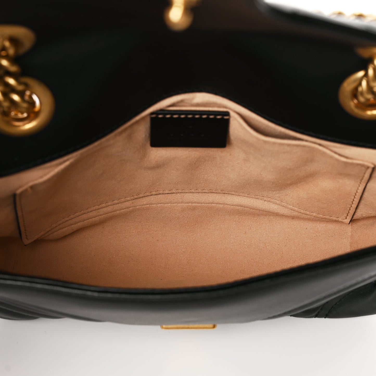 Gucci Calfskin Matelasse Mini GG Marmont Shoulder Bag Black