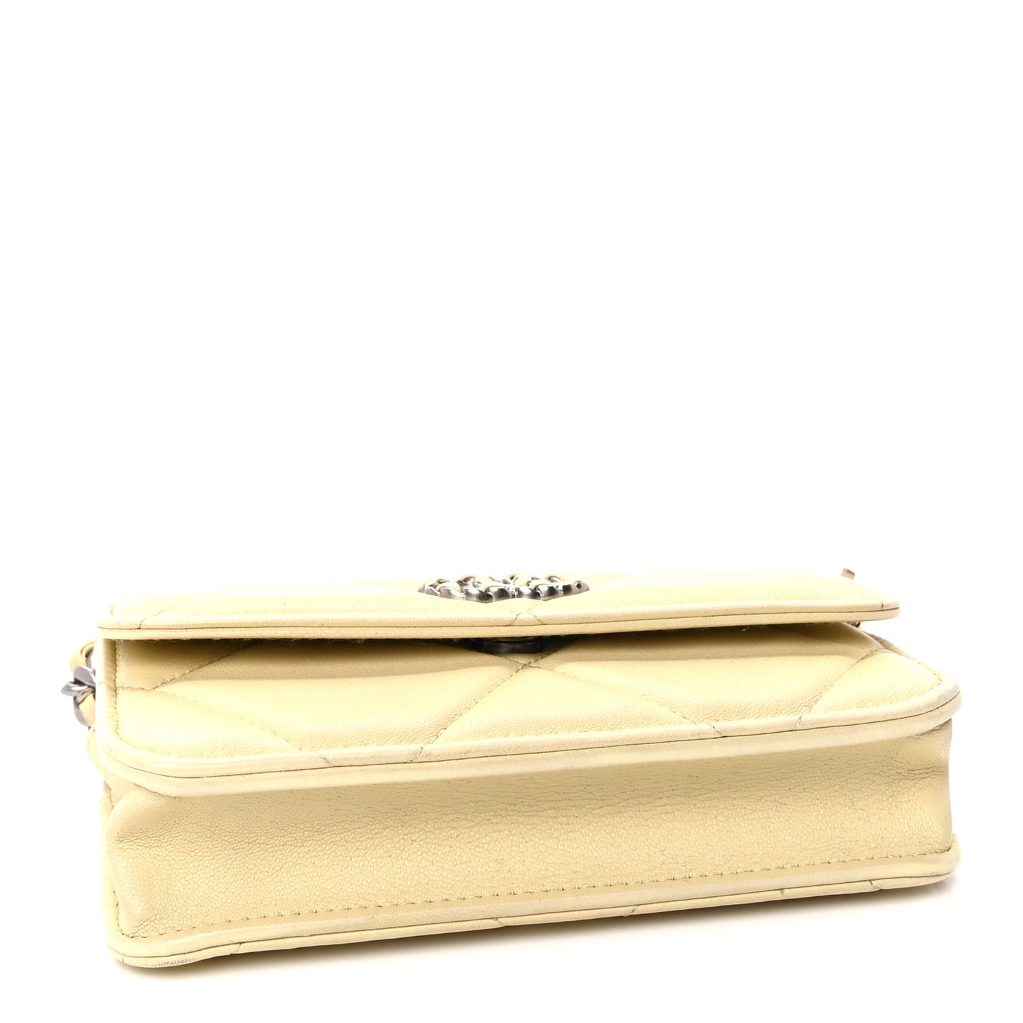 Chanel Lambskin Quilted Chanel 19 Wallet On Chain WOC  Yellow