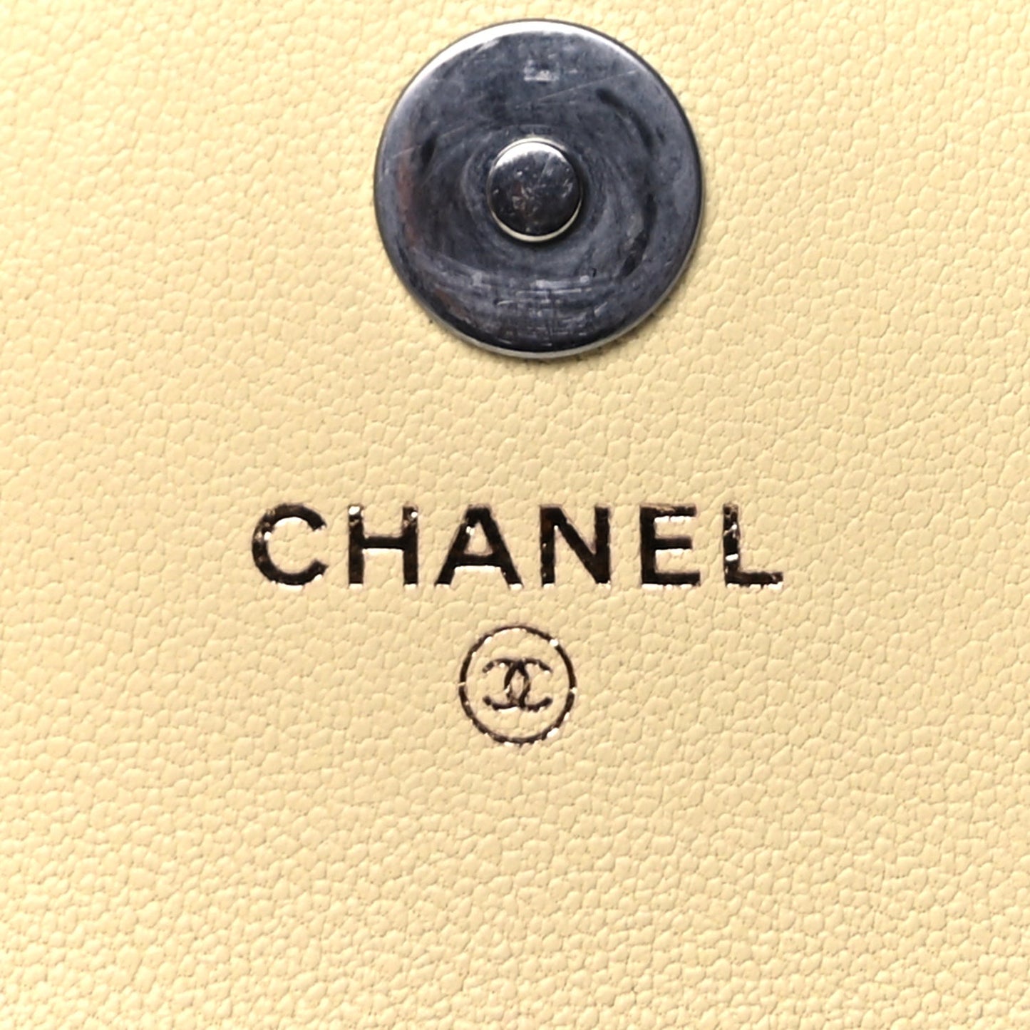 Chanel Lambskin Quilted Chanel 19 Wallet On Chain WOC  Yellow