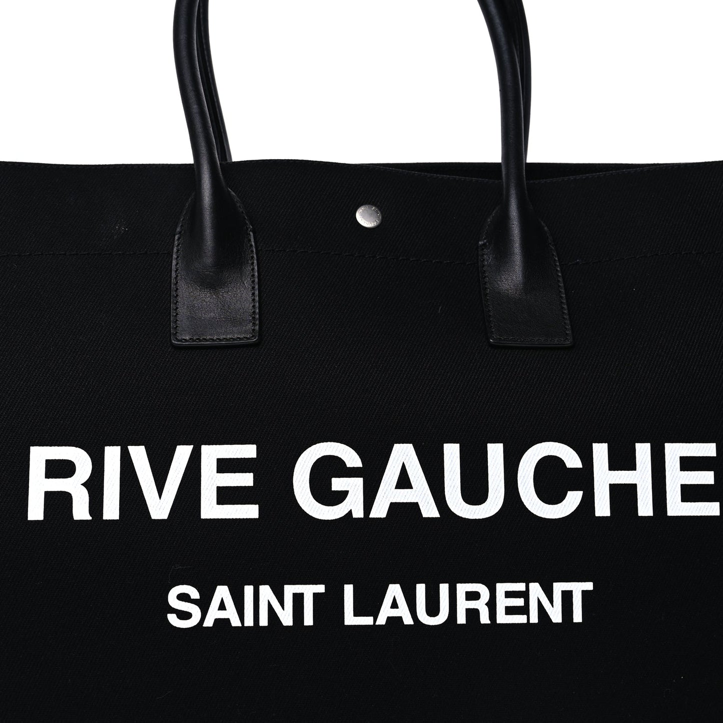 Saint Laurent Linen Calfskin Rive Gauche Tote Black