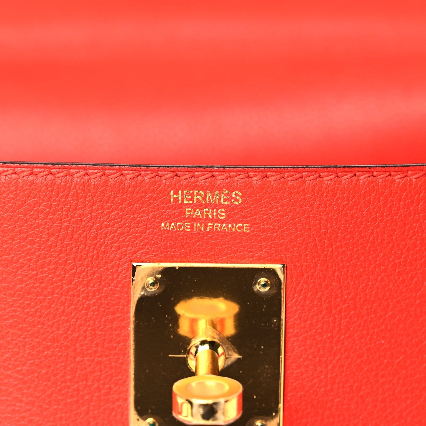 Hermes Evercolor Kelly Retourne 28  Rouge Tomate