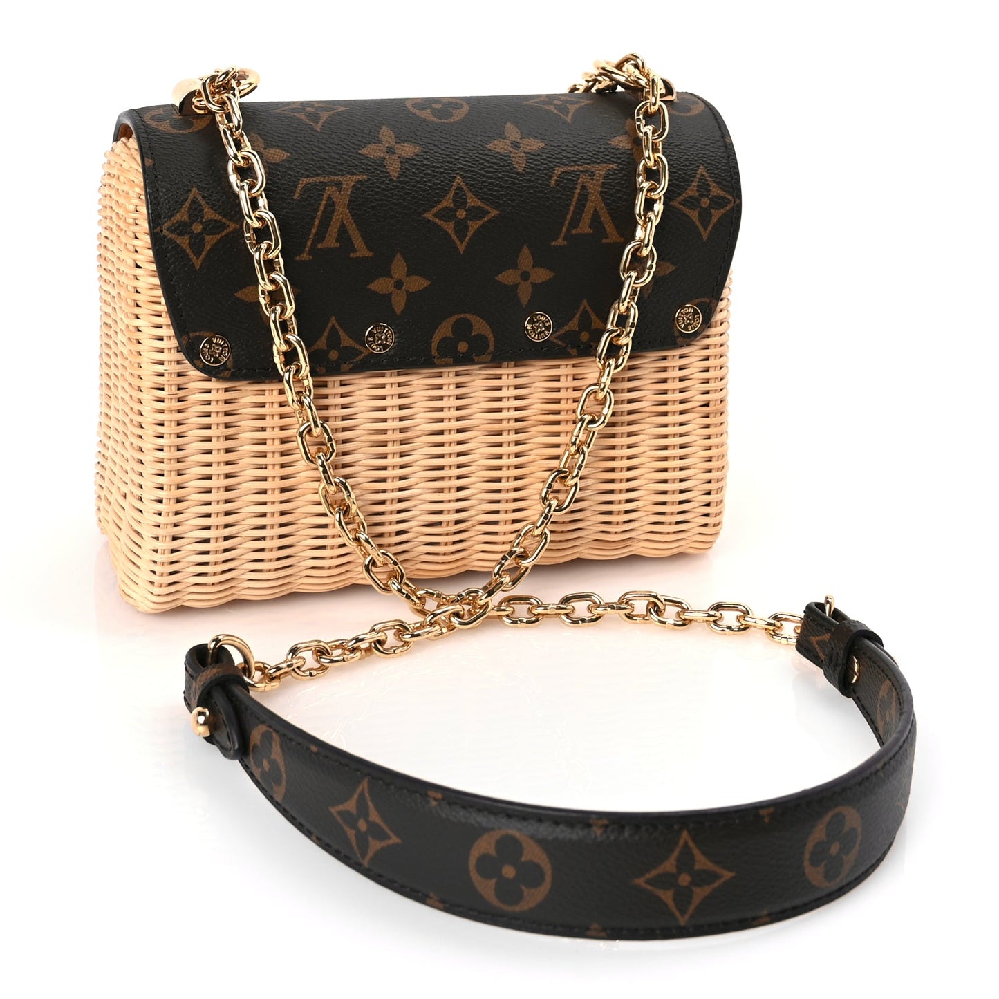 Louis Vuitton Monogram Wicker Twist Shoulder Bag PM