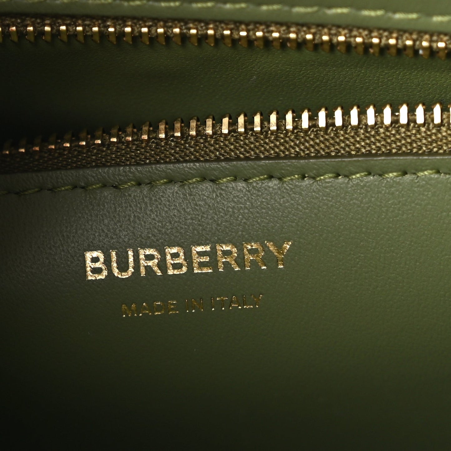 Burberry Grained Calfskin Mini Frances Tote Spruce Green