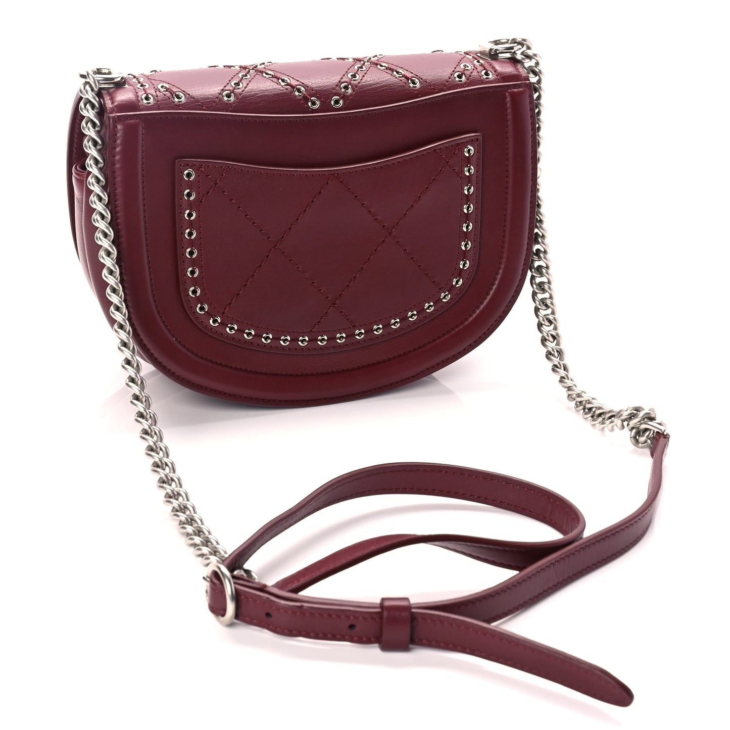 Chanel Calfskin Coco Eyelets Small Flap Bag  Red