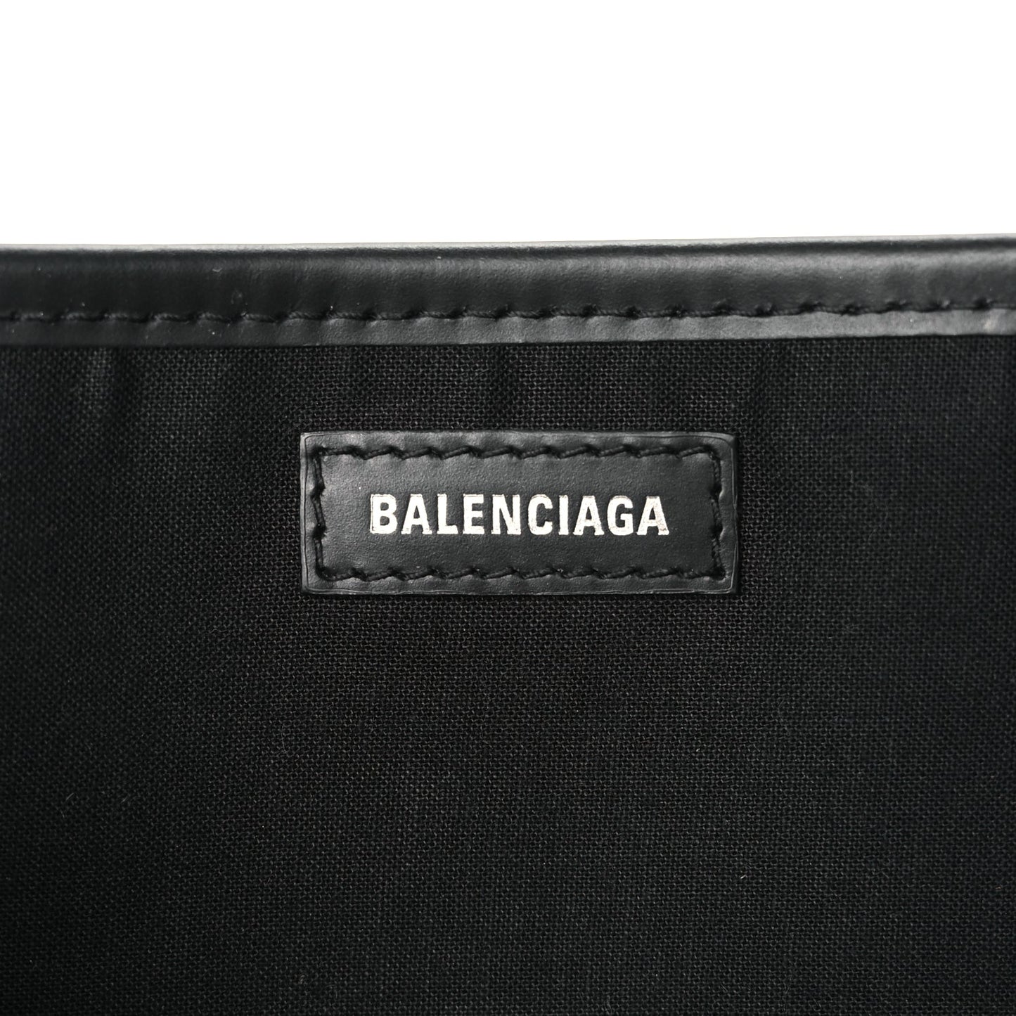 Balenciaga Cotton Canvas Calfskin Navy Cabas XS Black