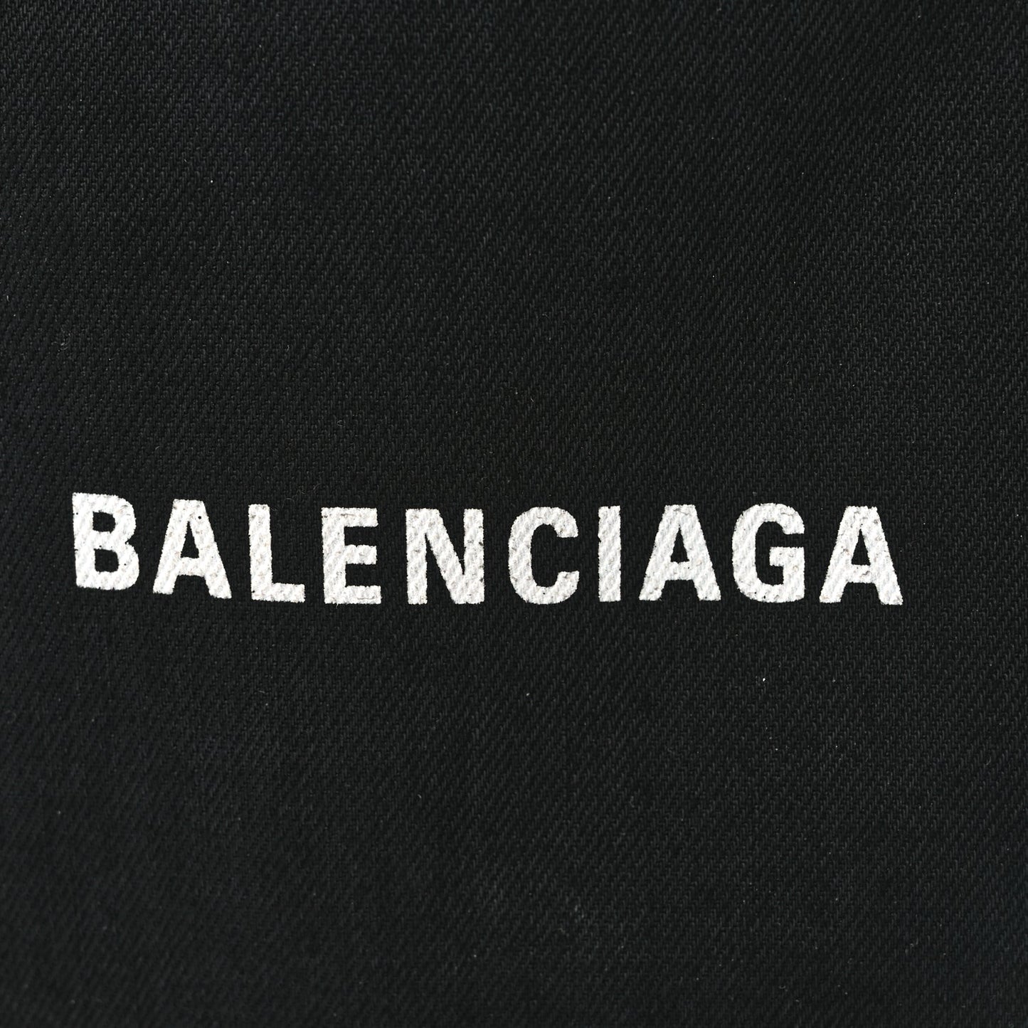 Balenciaga Cotton Canvas Calfskin Navy Cabas XS Black