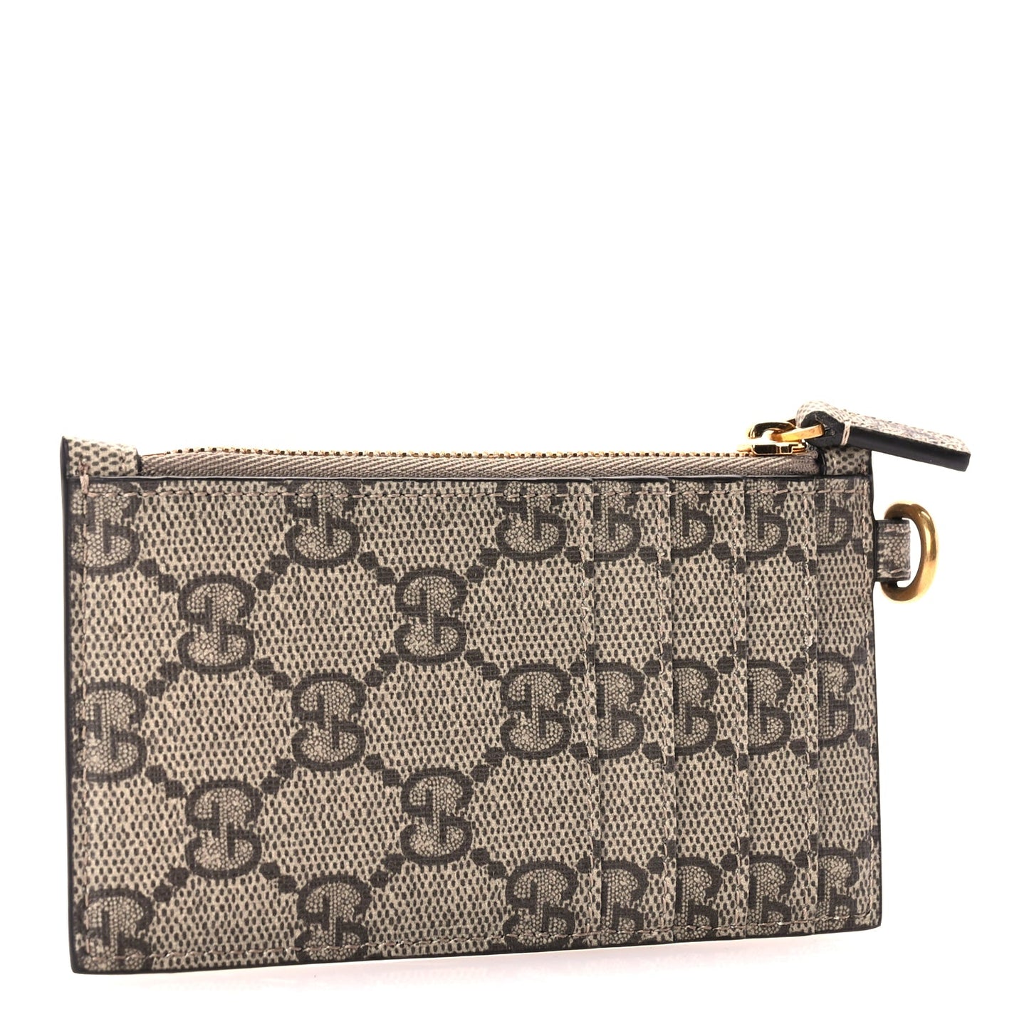Gucci X BALENCIAGA GG Supreme Monogram Logo Card Case With Strap Beige Ebony