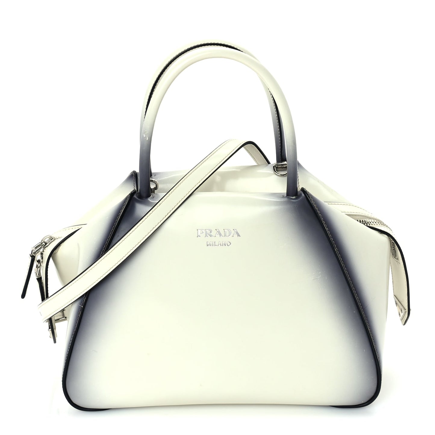 Prada Spazzolato Small Supernova Handbag White Sfumato