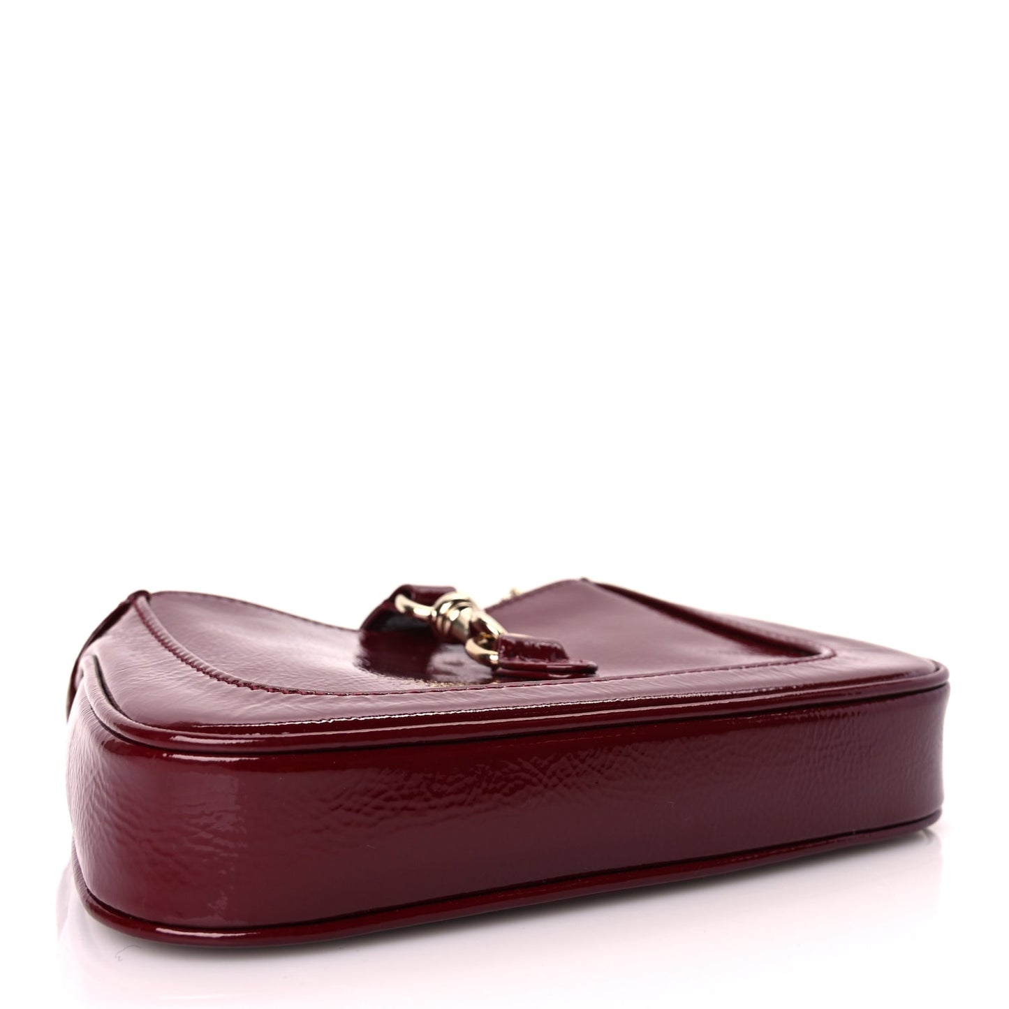 Gucci Crinkled Patent Mini Jackie Notte Bag Rosso Ancora Red