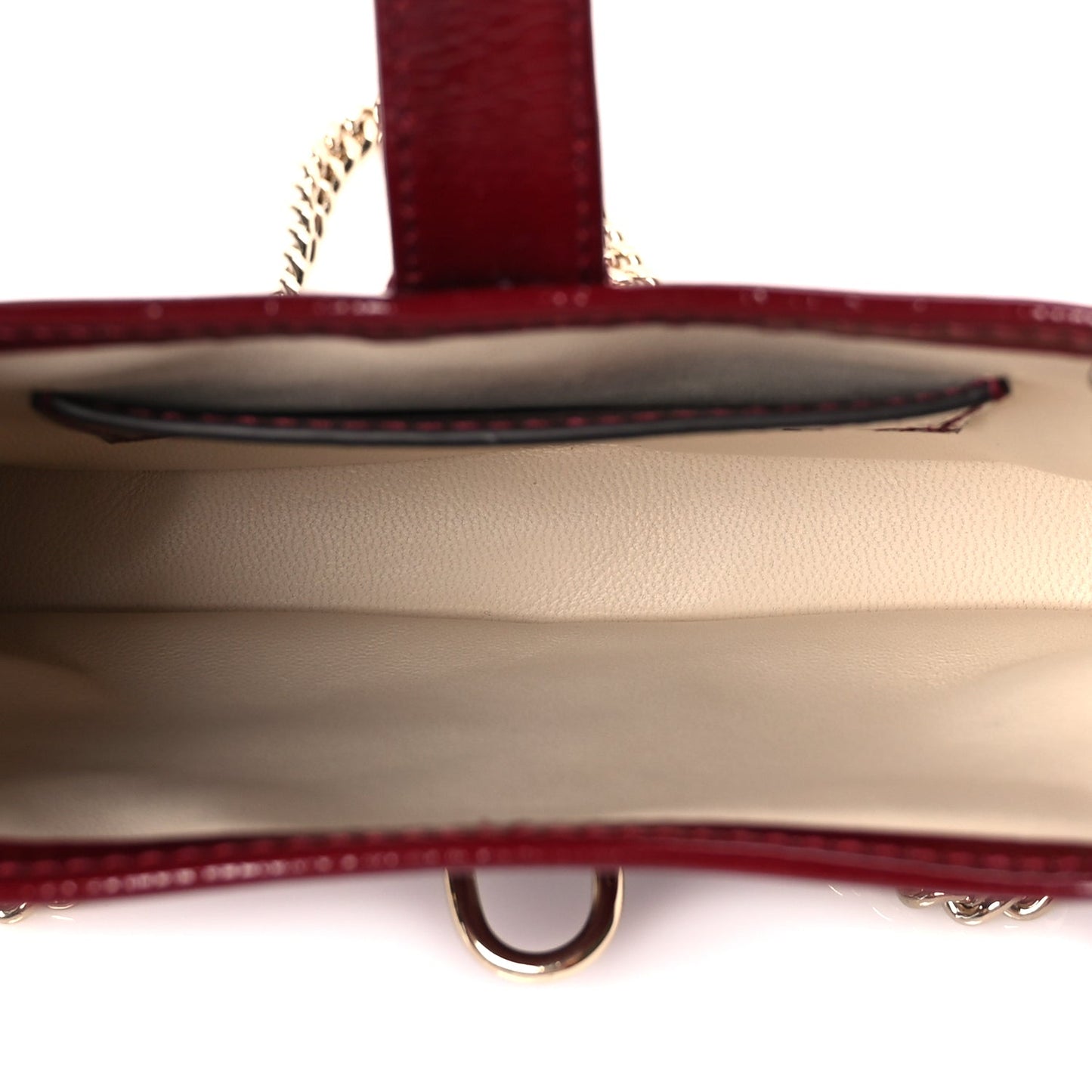 Gucci Crinkled Patent Mini Jackie Notte Bag Rosso Ancora Red