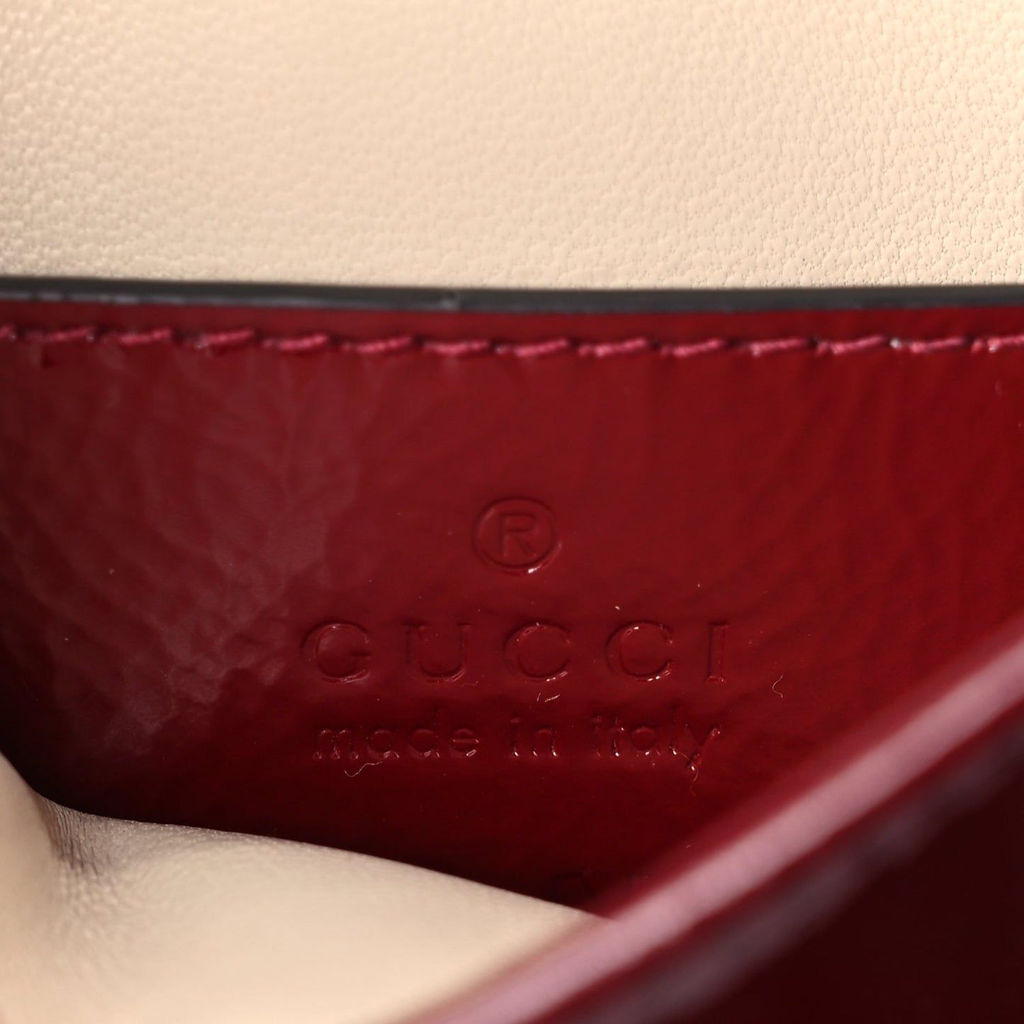 Gucci Crinkled Patent Mini Jackie Notte Bag Rosso Ancora Red