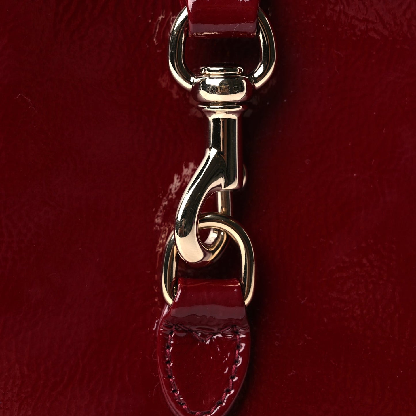 Gucci Crinkled Patent Mini Jackie Notte Bag Rosso Ancora Red