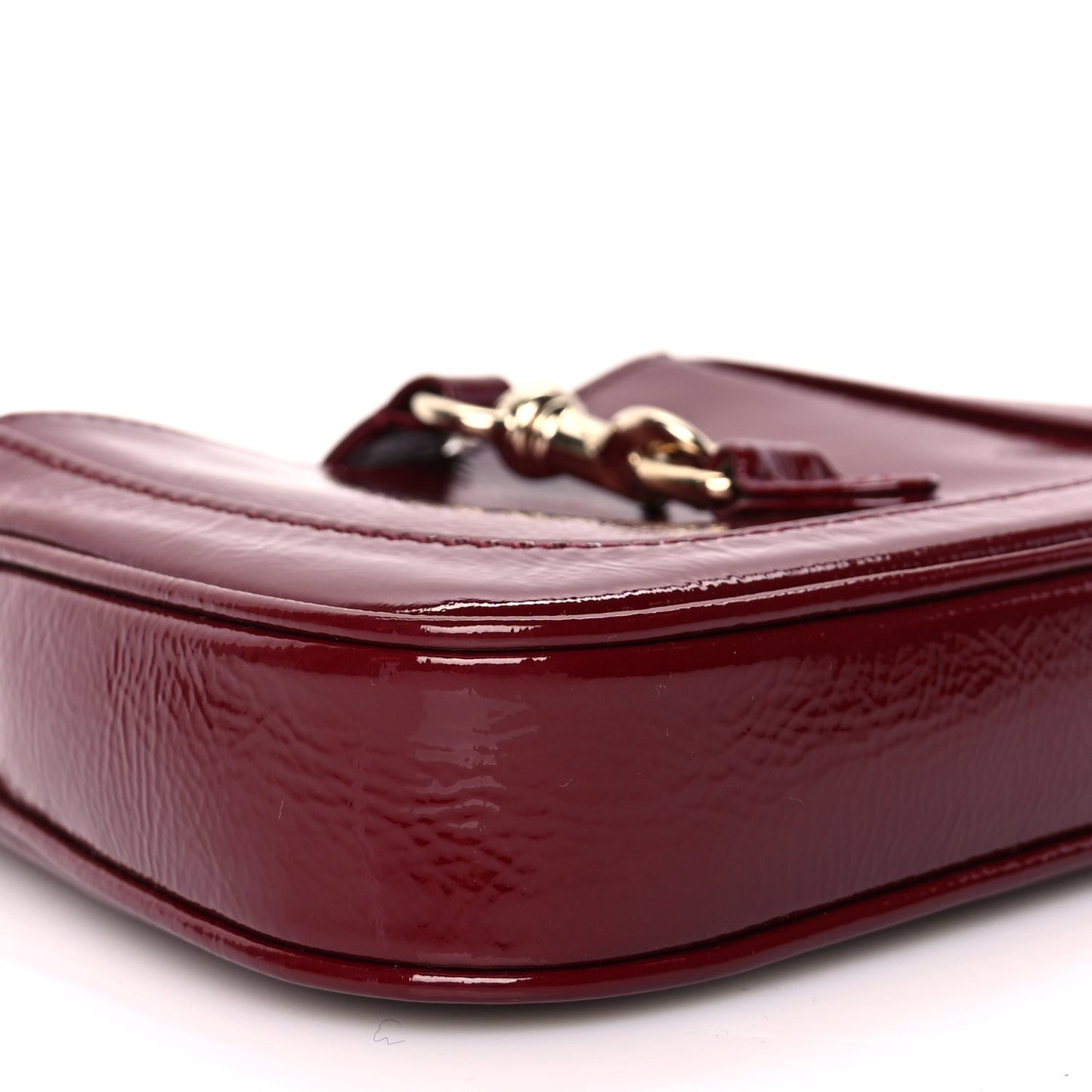 Gucci Crinkled Patent Mini Jackie Notte Bag Rosso Ancora Red