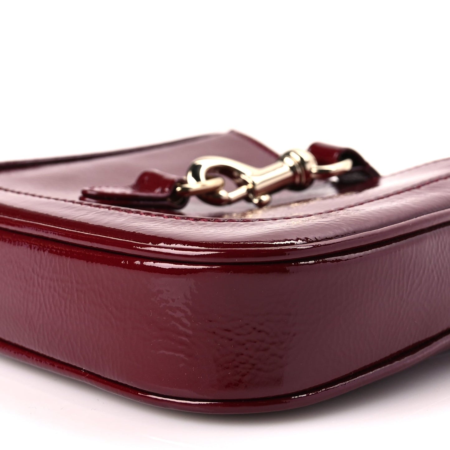 Gucci Crinkled Patent Mini Jackie Notte Bag Rosso Ancora Red