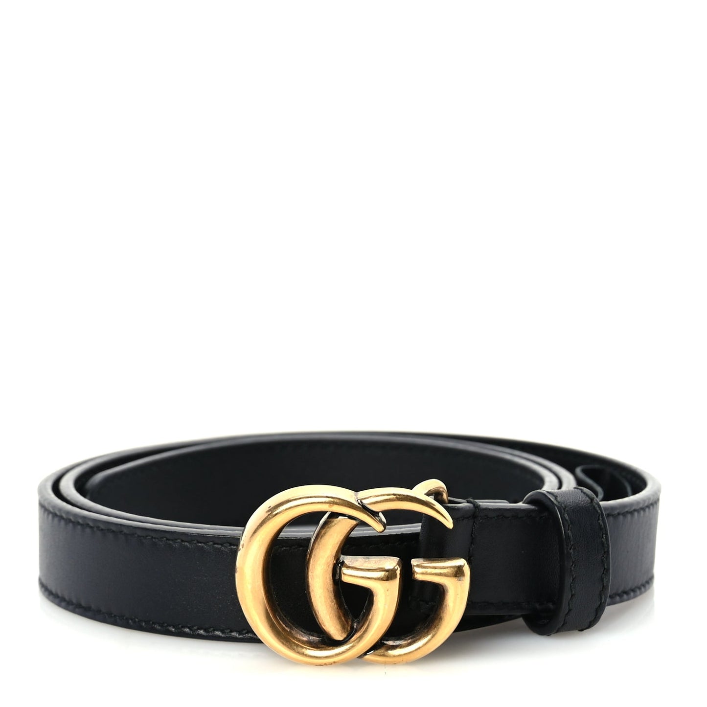 Gucci Calfskin Double G 20mm Belt 75 30  Black