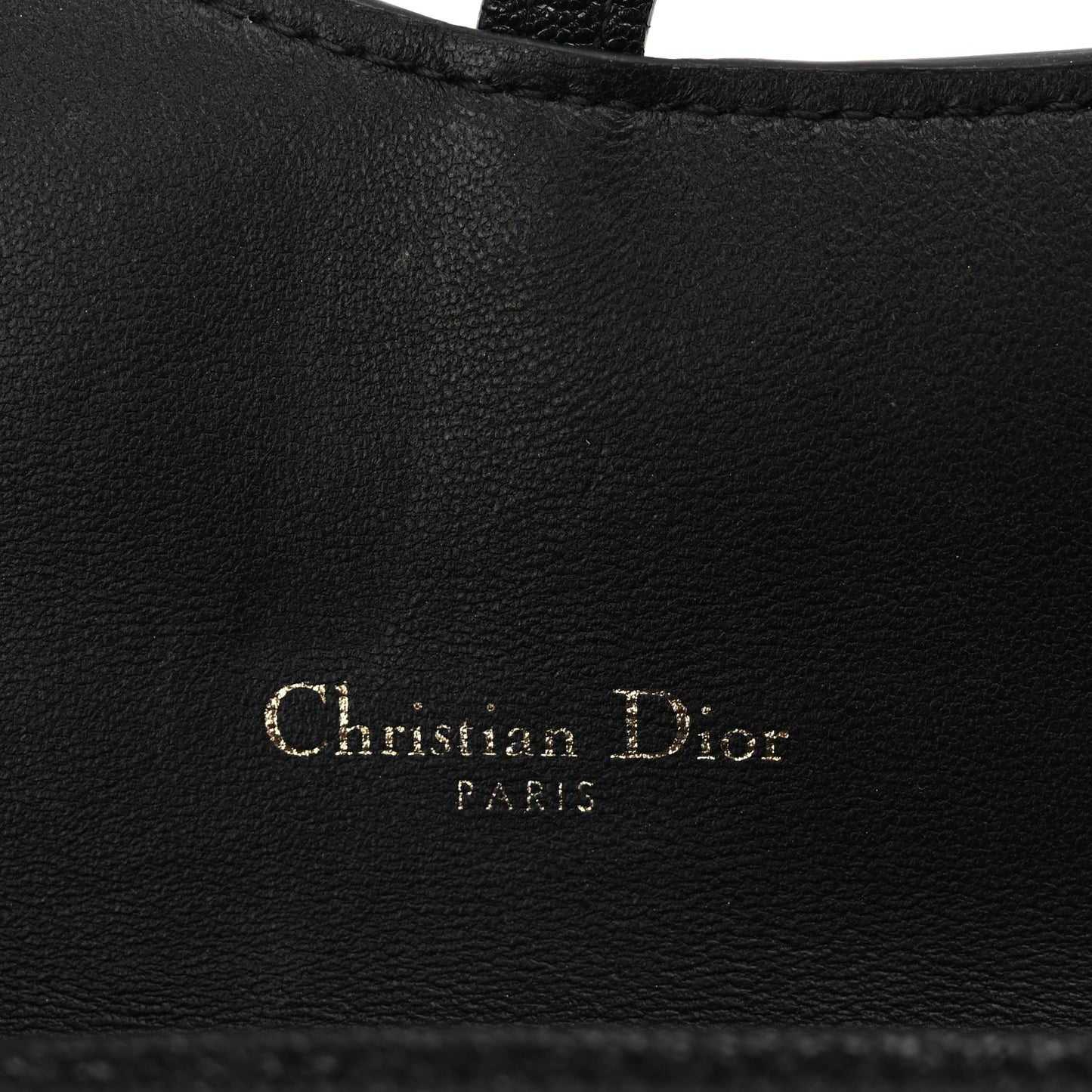 Christian Dior Goatskin Saddle Long Wallet With Chain Black