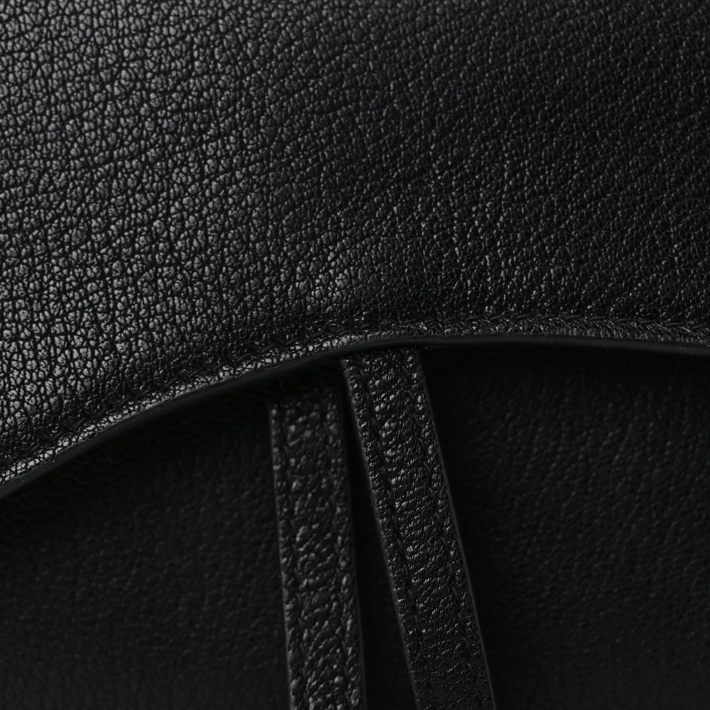 Christian Dior Goatskin Saddle Long Wallet With Chain Black