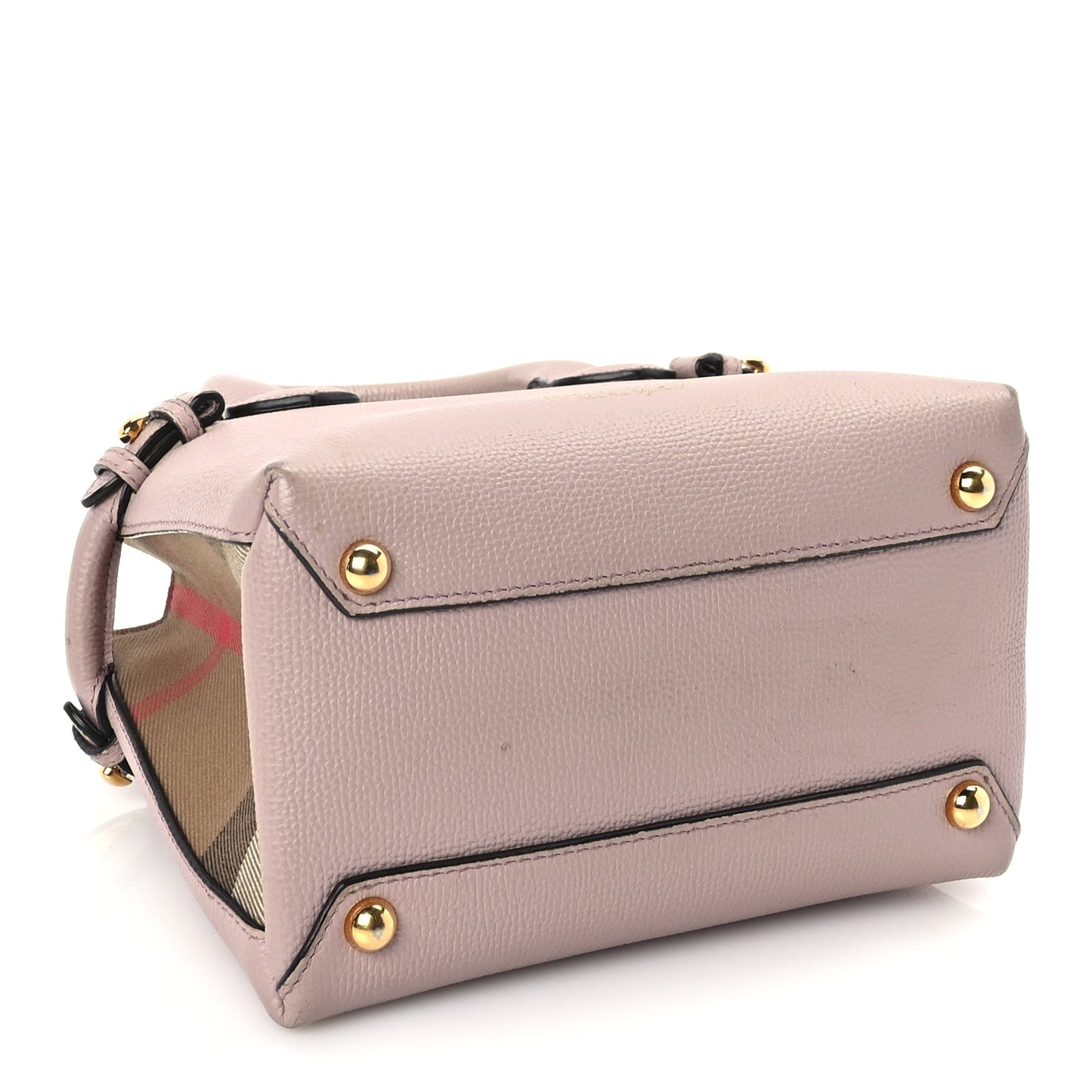 Burberry Derby Calfskin House Check Small Banner Tote Pale Orchid