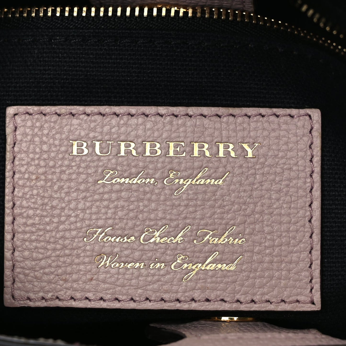 Burberry Derby Calfskin House Check Small Banner Tote Pale Orchid