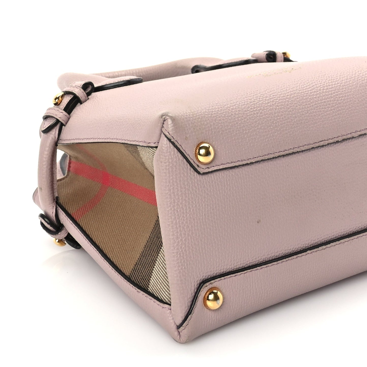Burberry Derby Calfskin House Check Small Banner Tote Pale Orchid