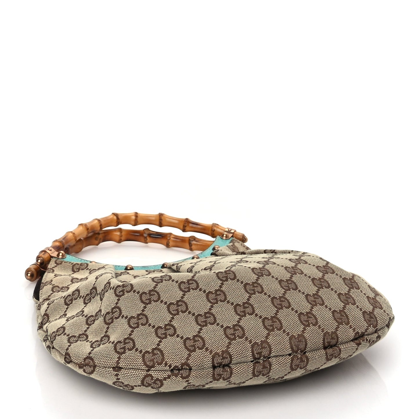 Gucci Monogram Small Bamboo Handbag Turquoise