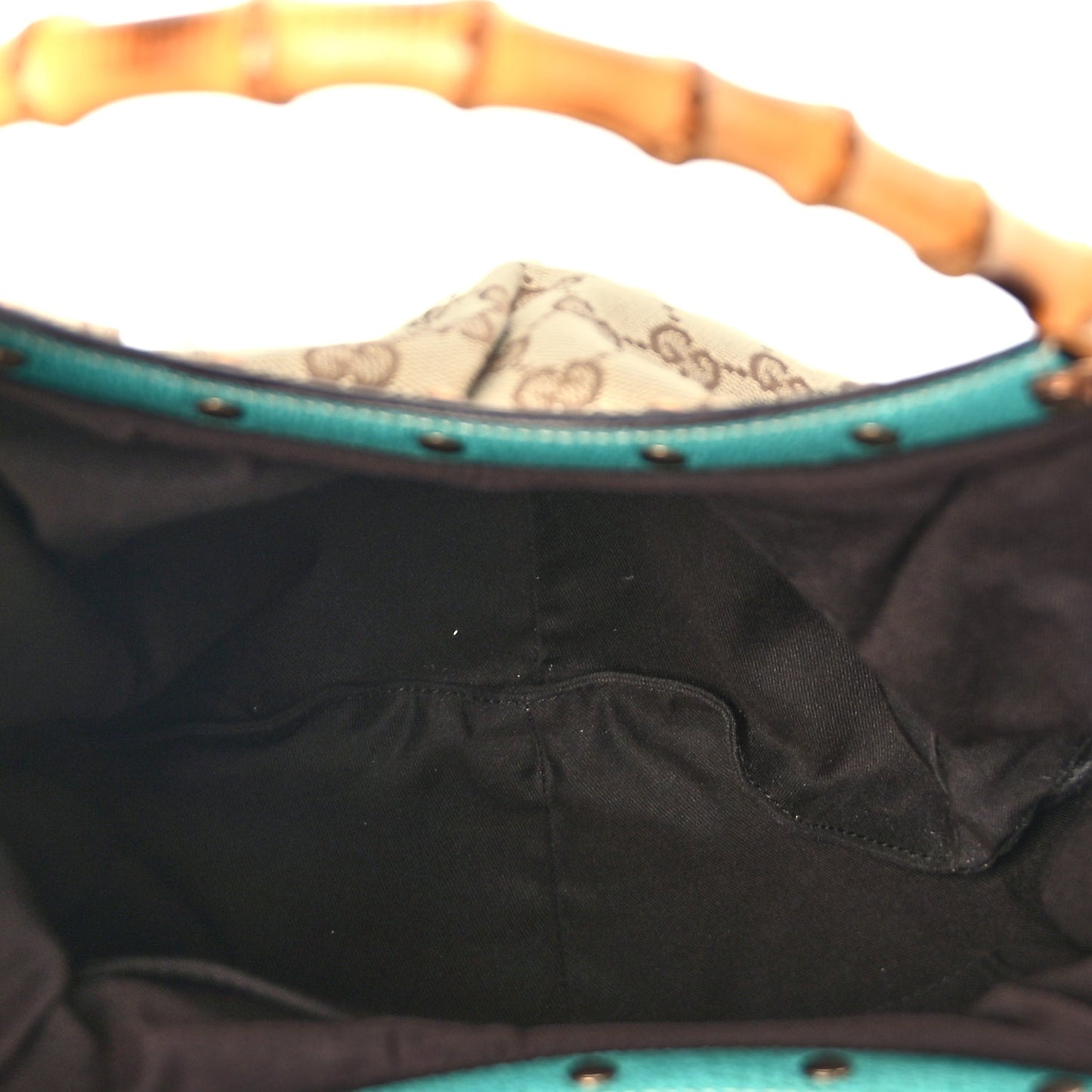 Gucci Monogram Small Bamboo Handbag Turquoise