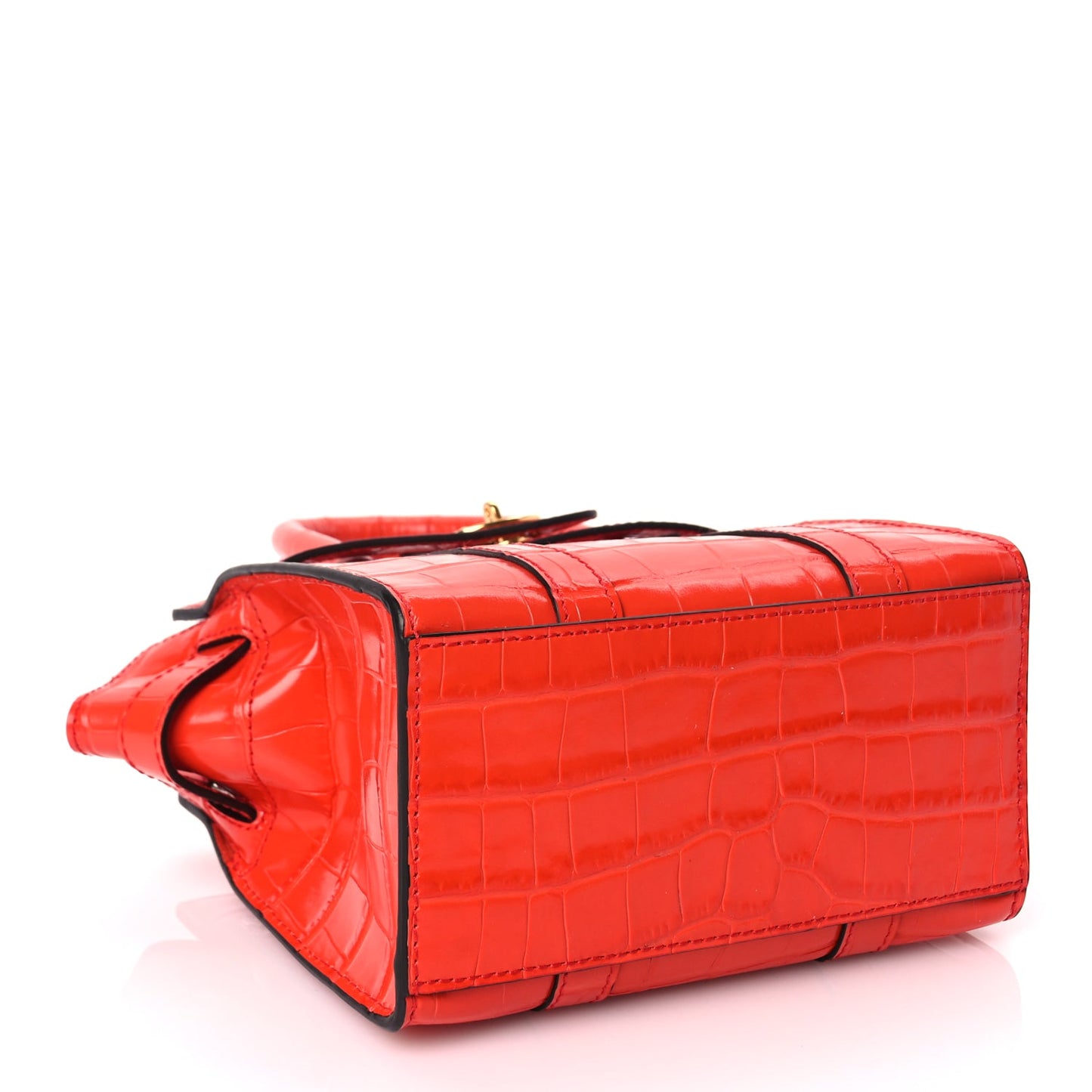Mulberry Crocodile Embossed Micro Zipped Bayswater Hibiscus Red