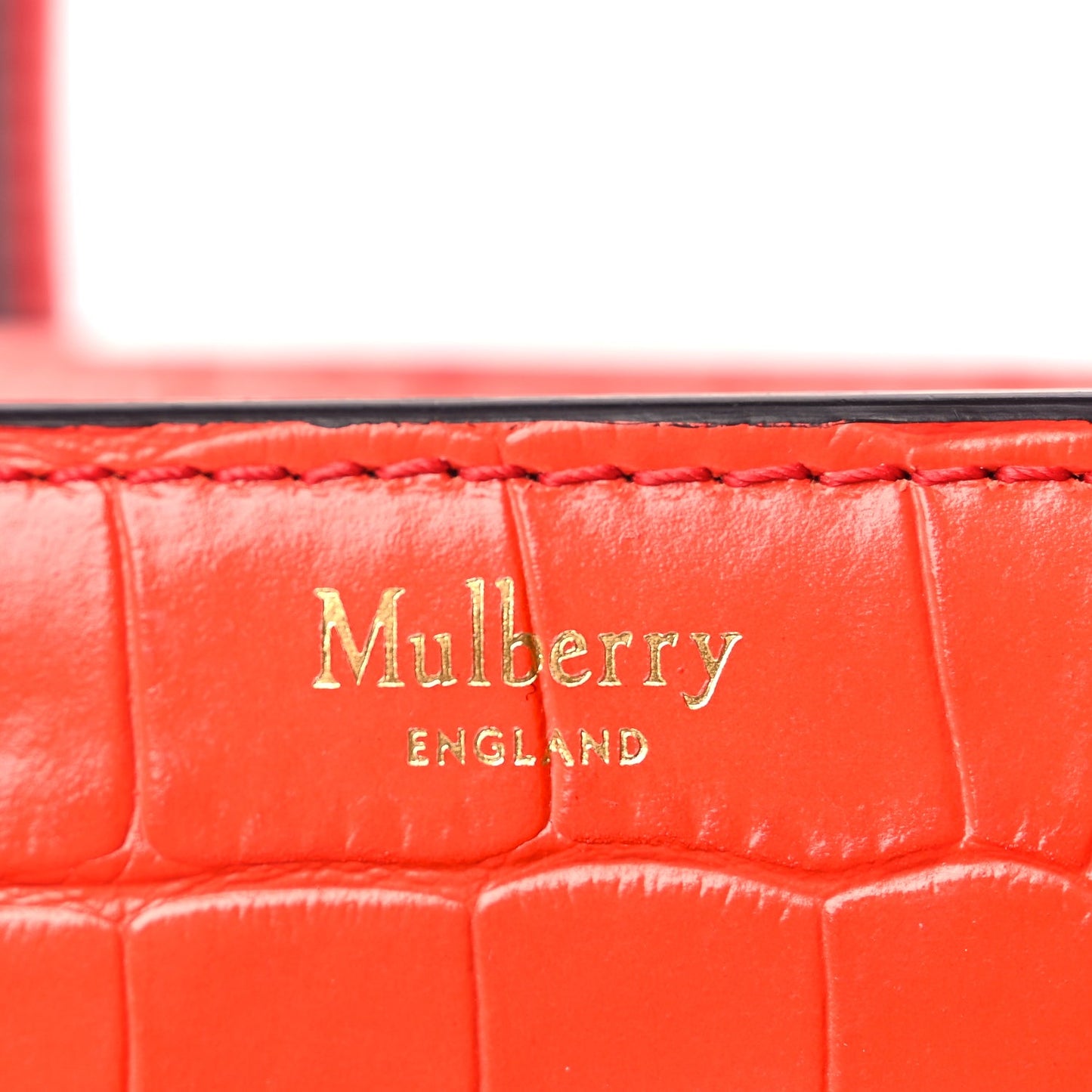 Mulberry Crocodile Embossed Micro Zipped Bayswater Hibiscus Red