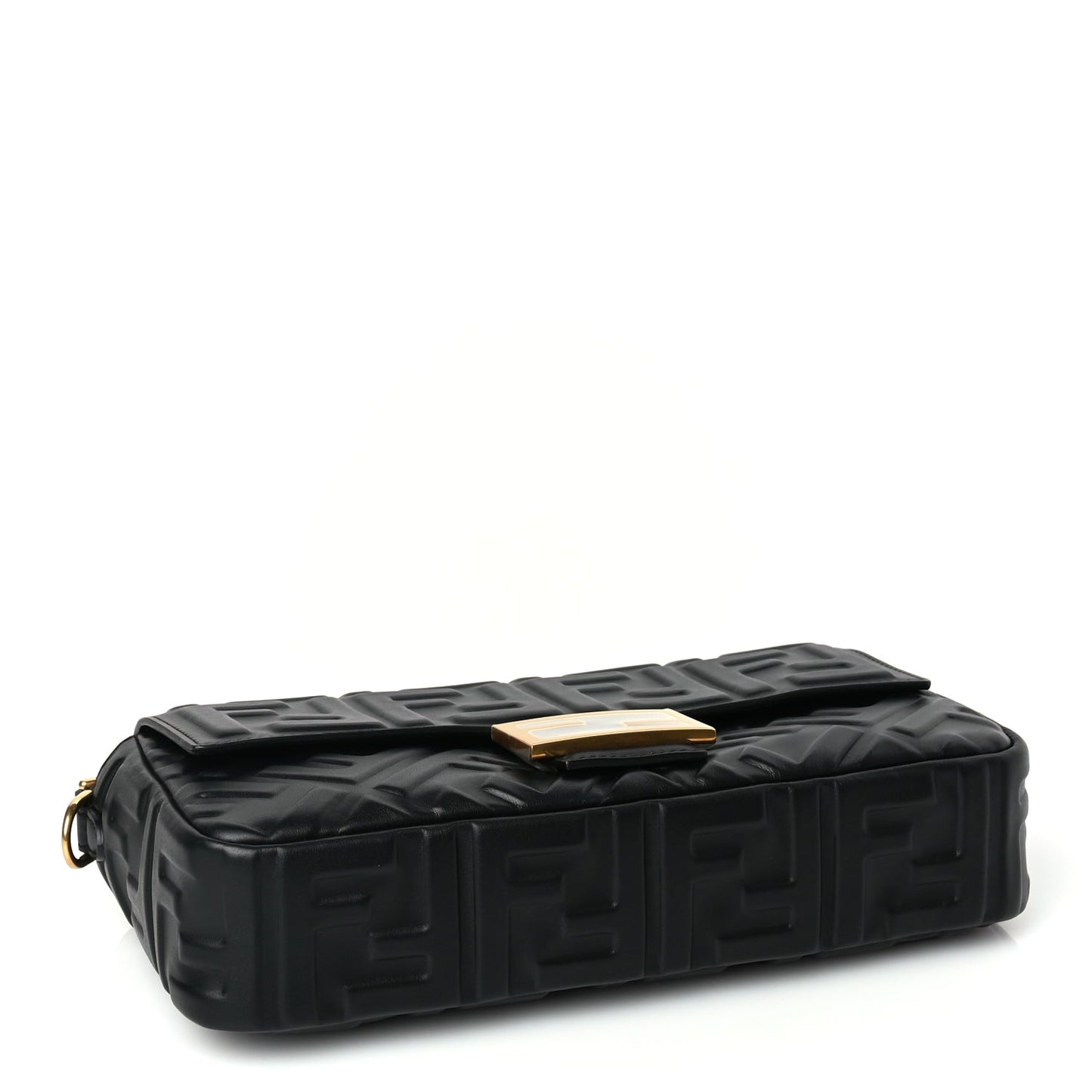 Fendi Nappa FF 1974 Embossed Baguette Black
