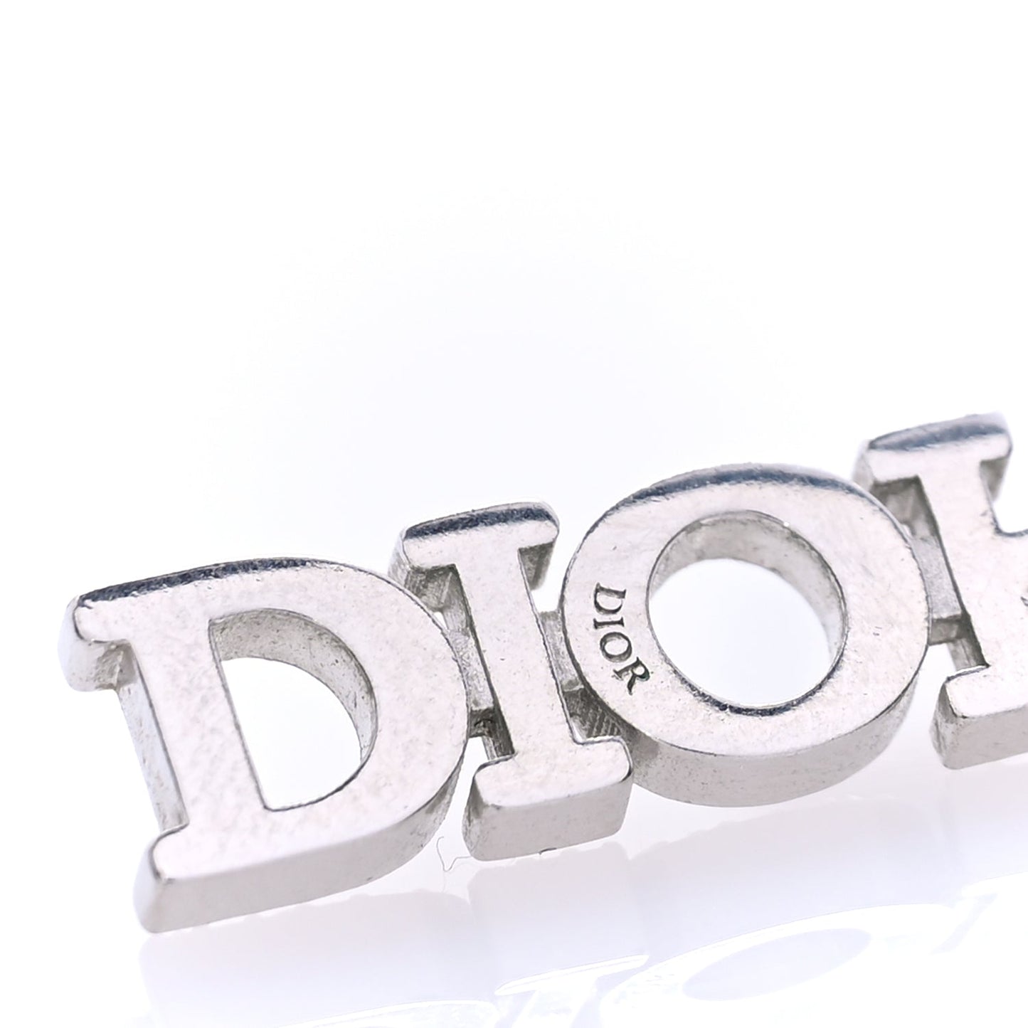 Christian Dior Crystal Dio(r)evolution Logo Hoop Drop Earrings  Silver