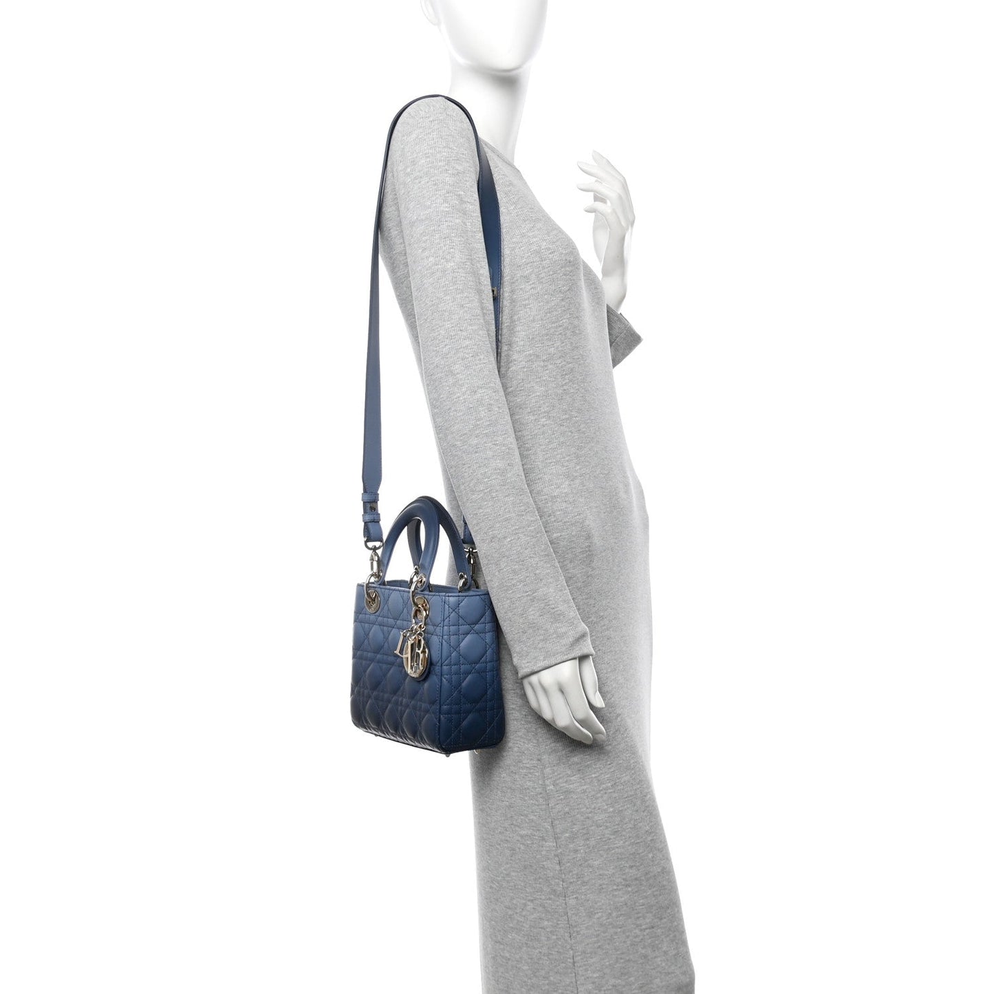 Christian Dior Lambskin Cannage Gradient Small My ABCDior Lady Dior Indigo Blue