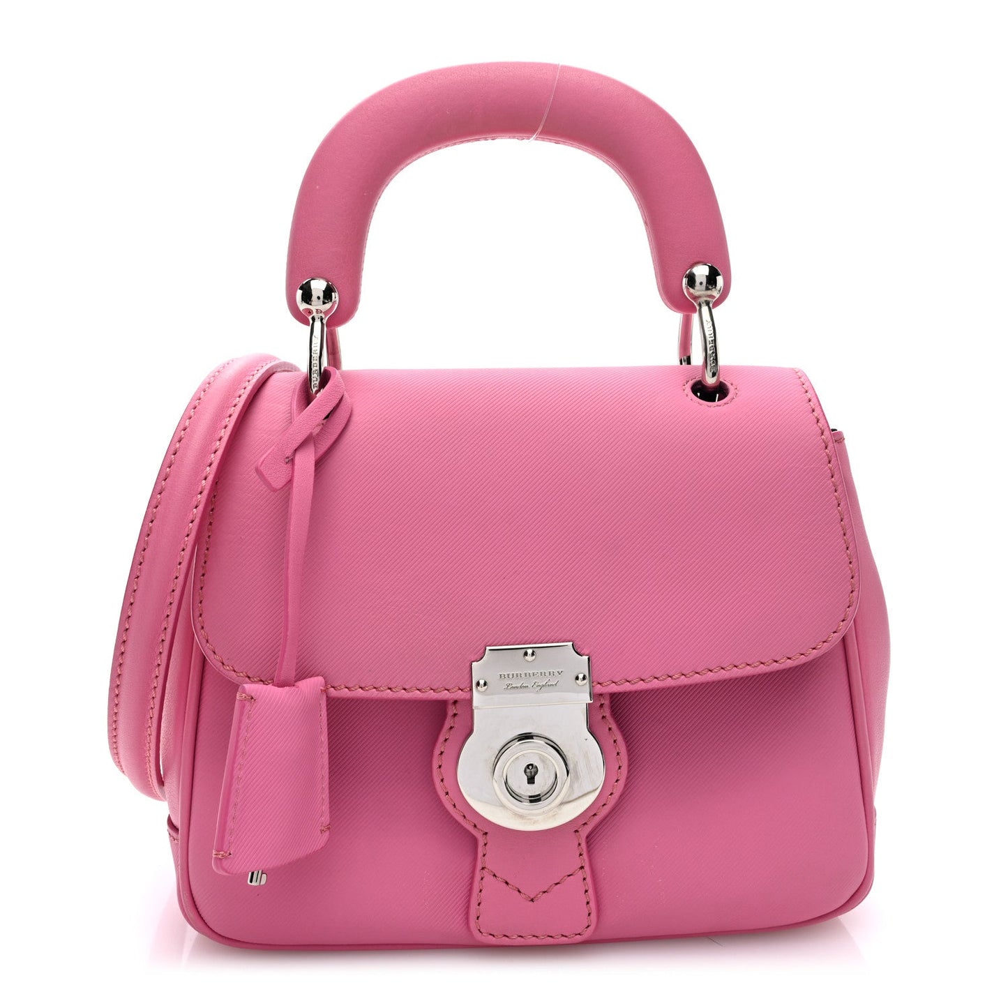 Burberry Trench Calfskin Small DK88 Top Handle Bag Rose Pink