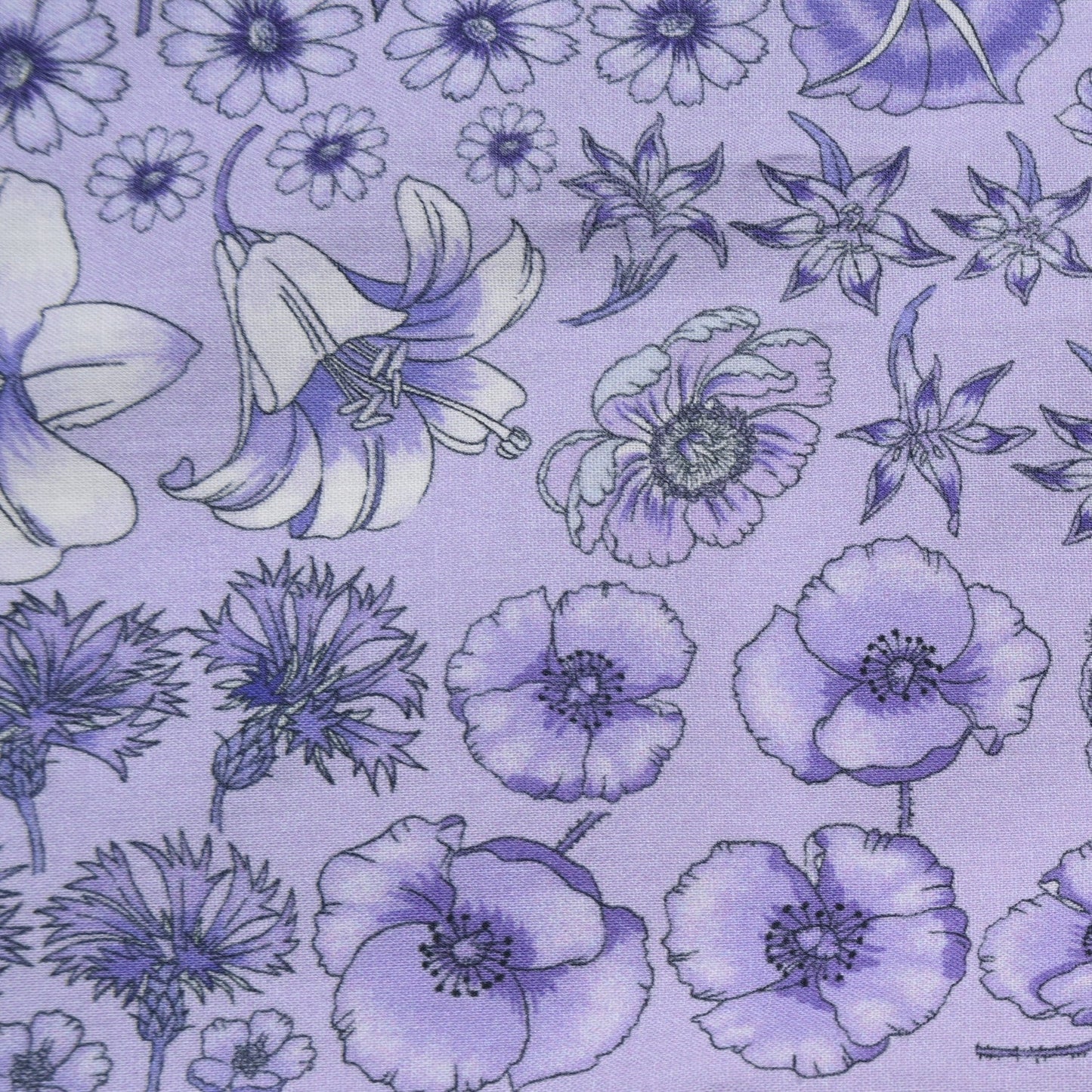 Gucci Cotton Floral Square Scarf Purple