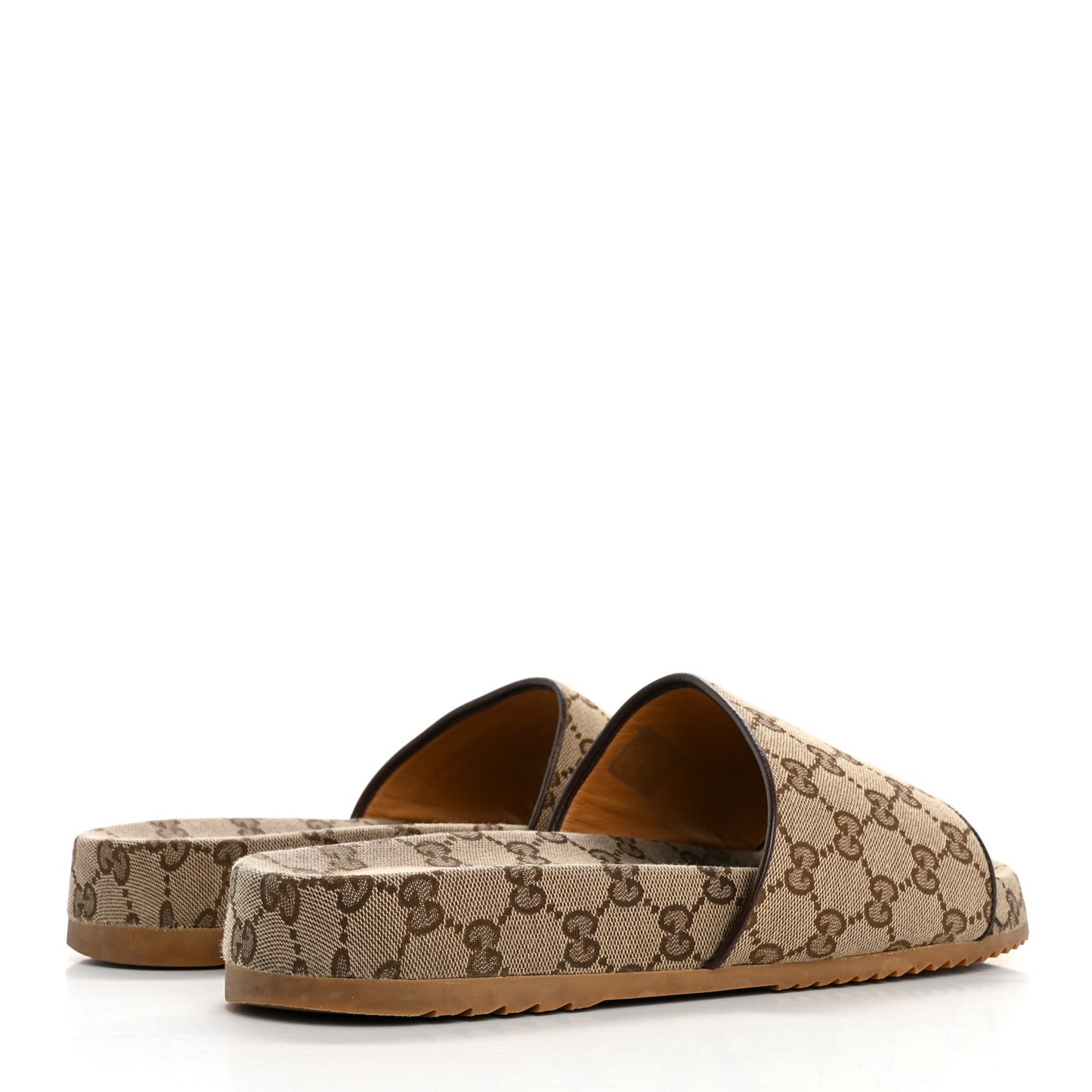 Gucci Canvas GG Monogram Mens Slide Sandals 10 Beige
