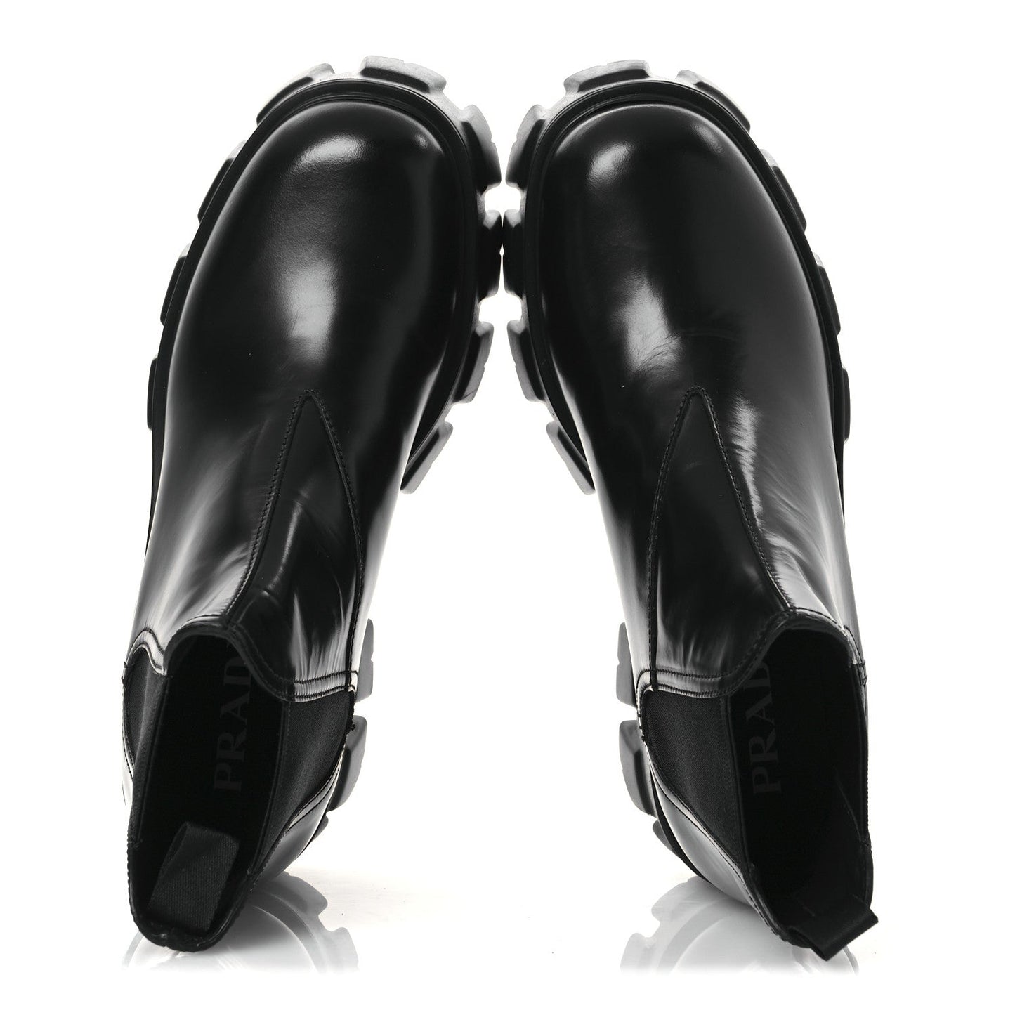 Prada Spazzolato Rois Monolith Chelsea 55mm Ankle Boots 41 Black