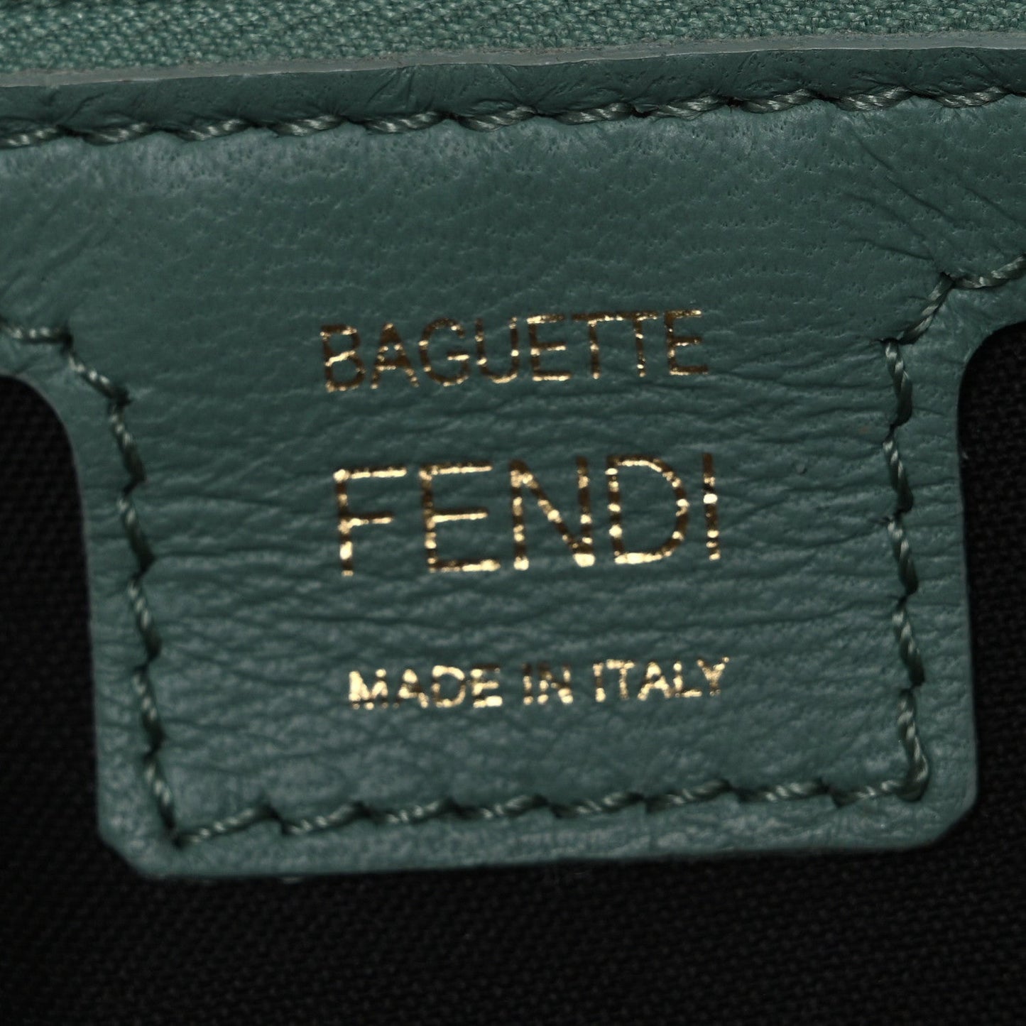 Fendi Nappa FF 1974 Embossed Baguette Menta