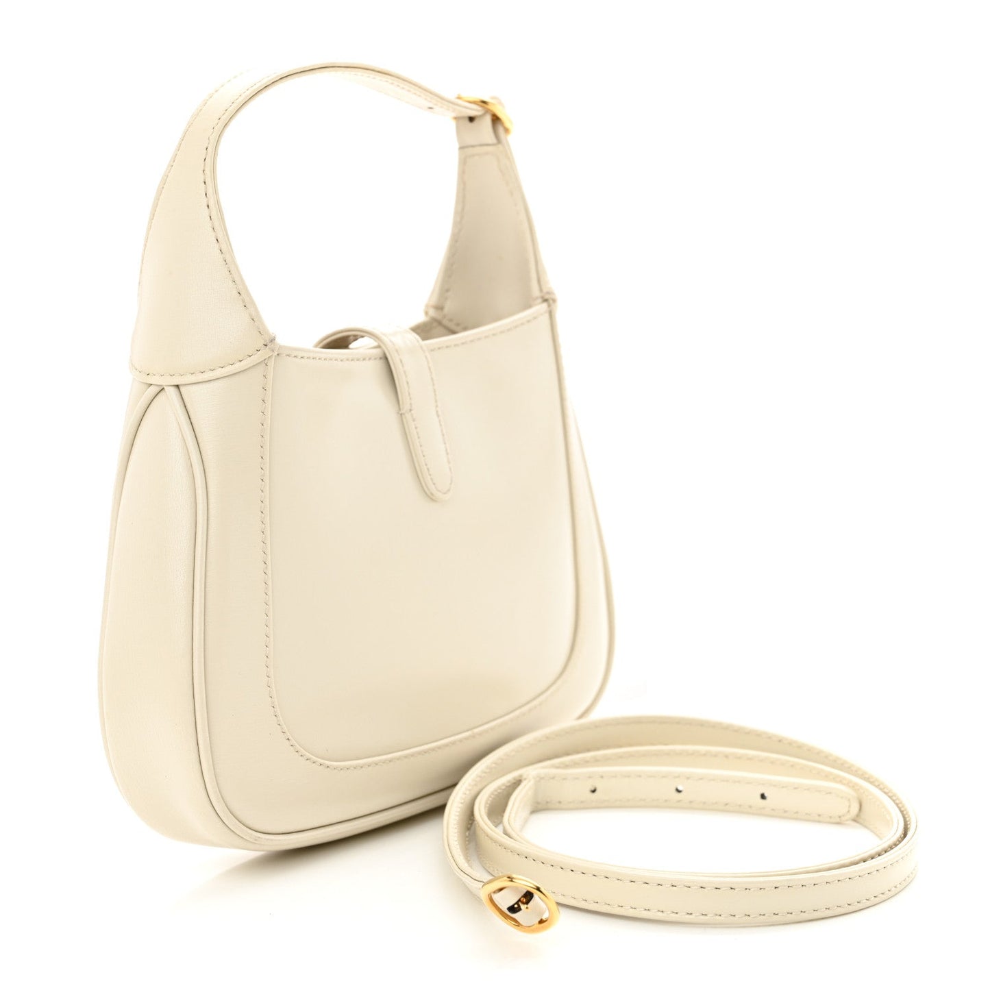 Gucci Boarded Dyana Lux Calfskin Mini Jackie 1961 Hobo Mystic White