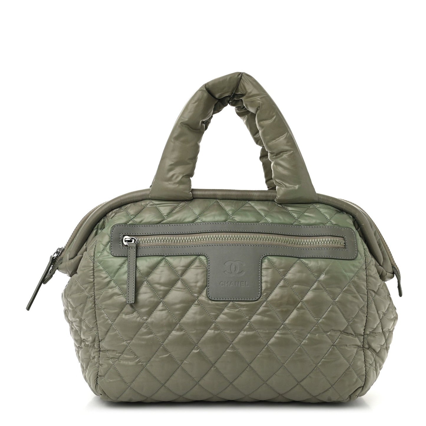 Chanel Nylon Quilted Coco Cocoon Bowler Green