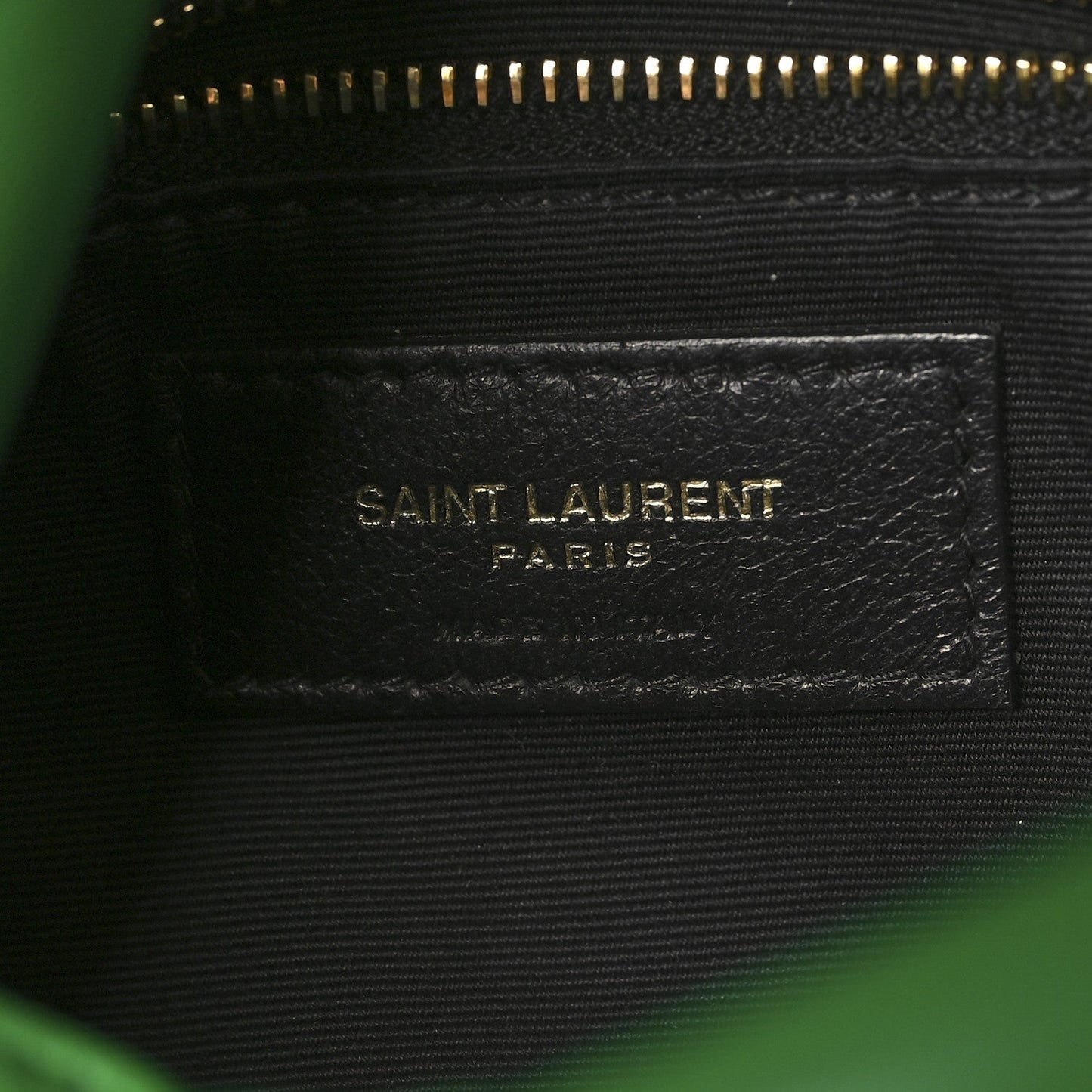 Saint Laurent Lambskin Quilted Small Loulou Puffer Monogram Chain Satchel New Vert