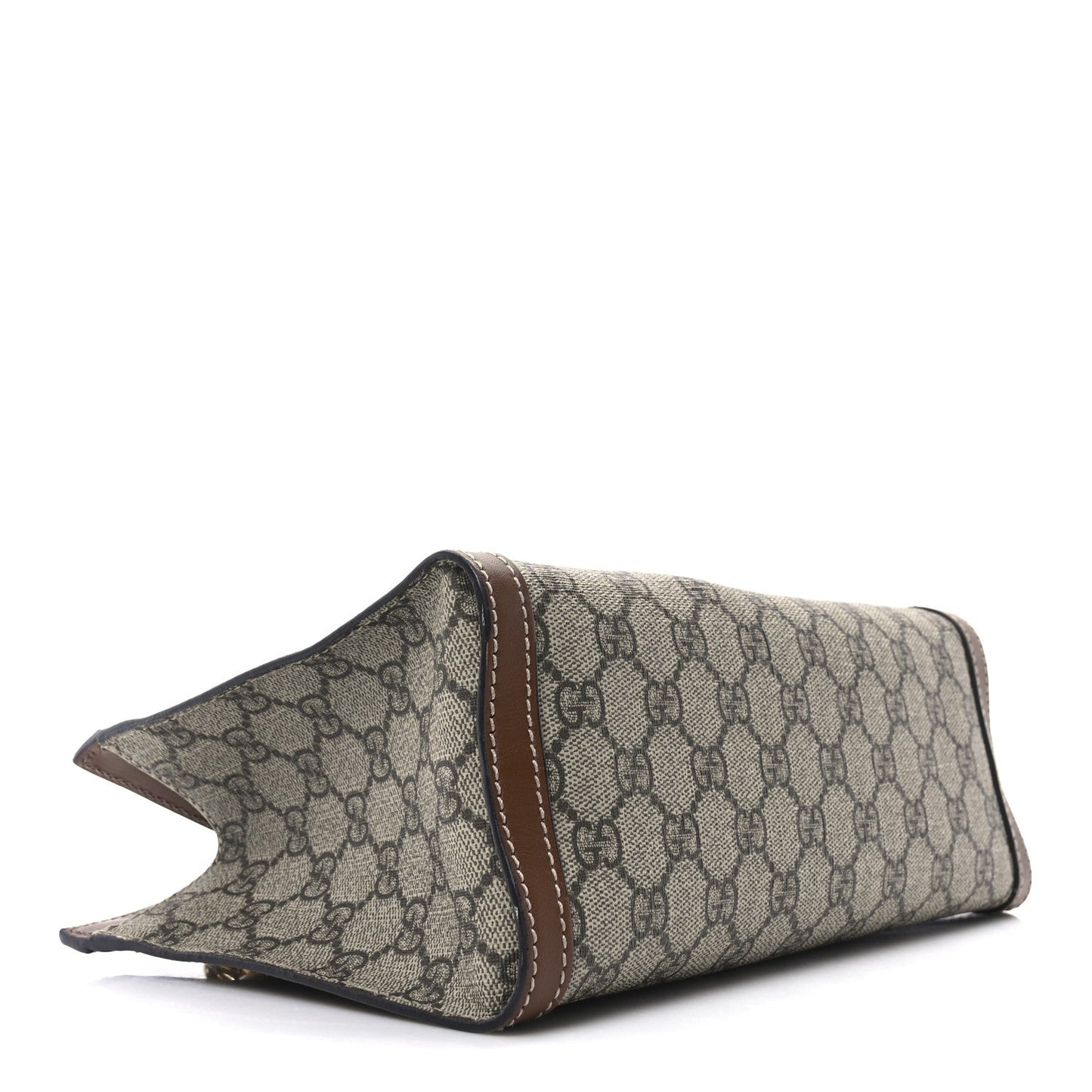 Gucci GG Supreme Monogram Calfskin Small Padlock Tote Beige Ebony Tuscany