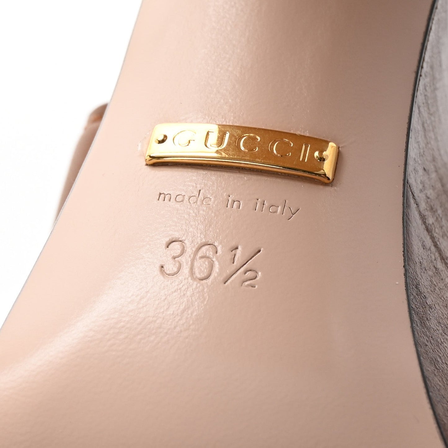 Gucci Cosmos Softy Calfskin Wooden InterLocking G Cut-Out 30/120mm Platform Sandals 36.5 Cuir