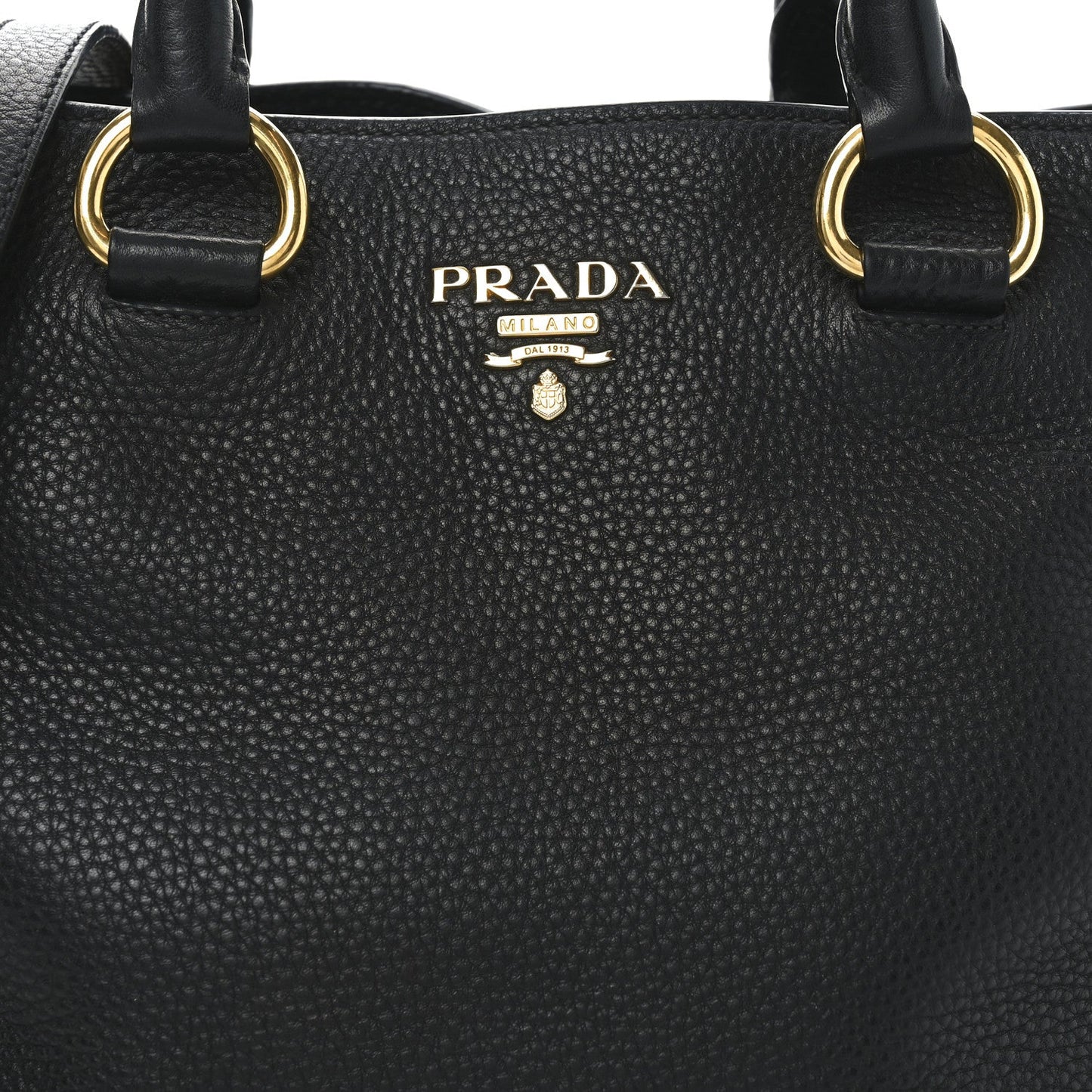 Prada Vitello Daino Tote Black