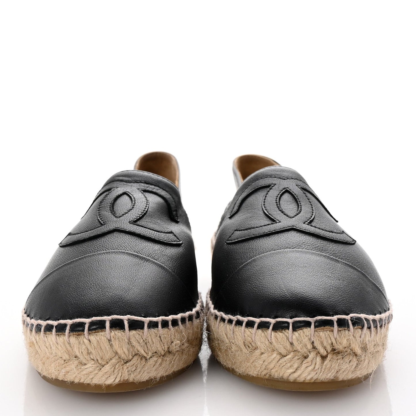 Chanel Lambskin CC Espadrilles 39 Black