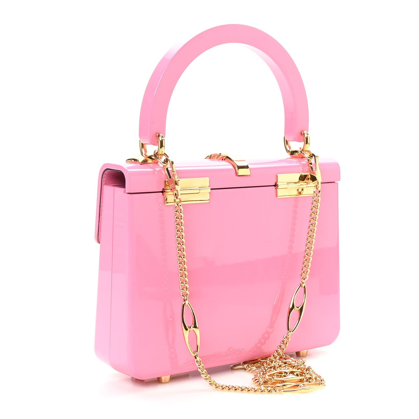 Gucci Plexiglass Mini Sylvie 1969 Top Handle Bag Pink