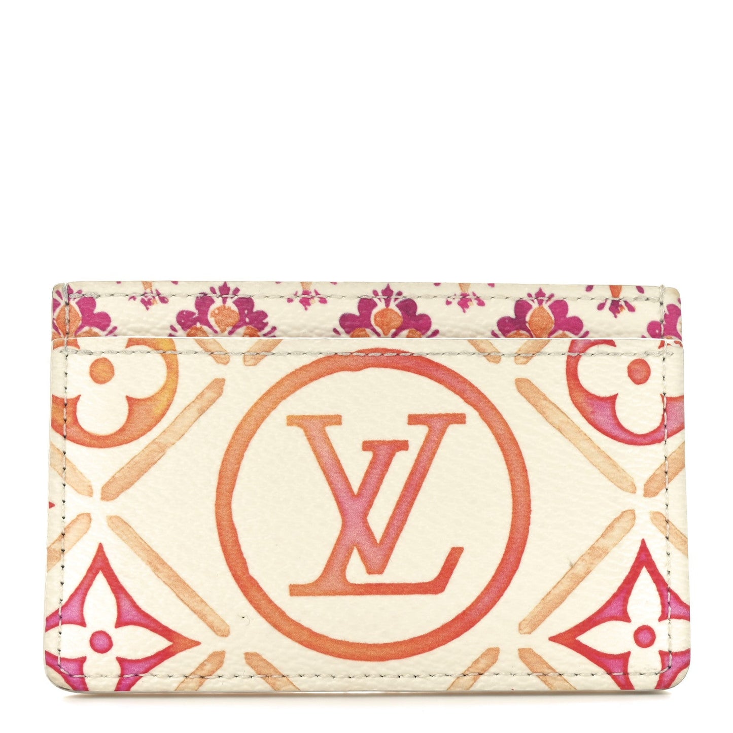 Louis Vuitton Monogram Tiles By The Pool Card Holder Coral