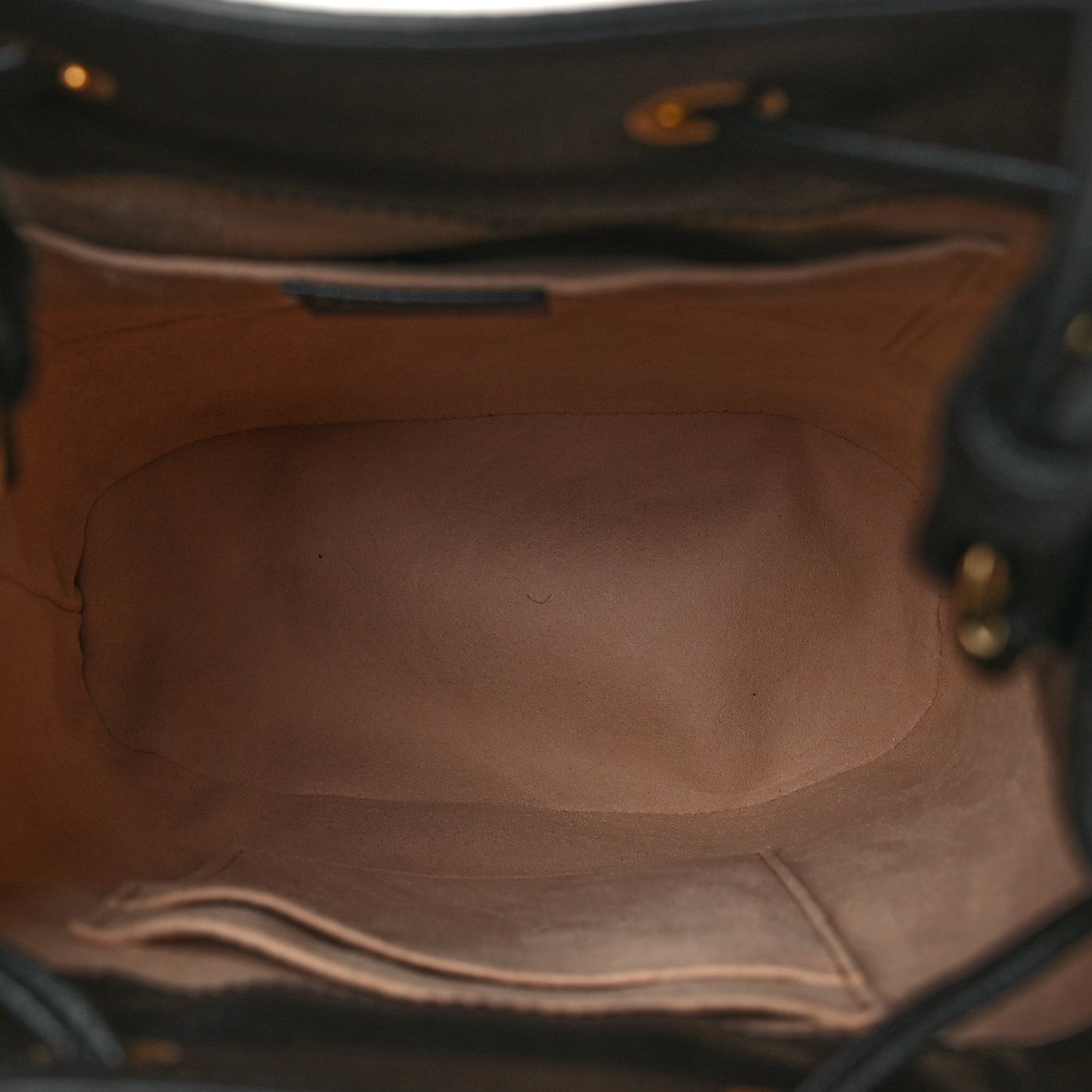 Gucci Glazed Textured Calfskin Web Small Ophidia Bucket Bag Black