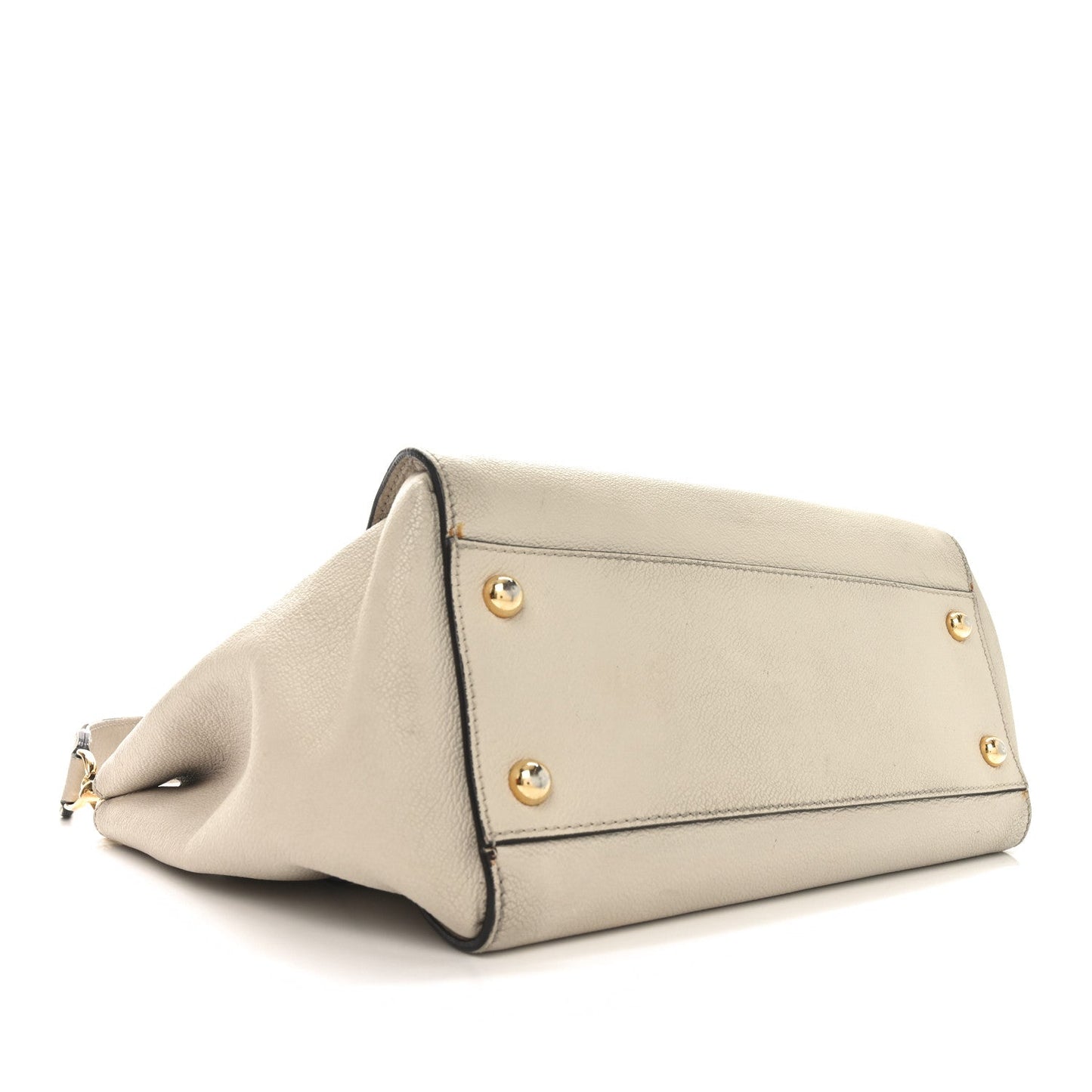 Burberry Soft Grain Calfskin Medium Buckle Tote Limestone