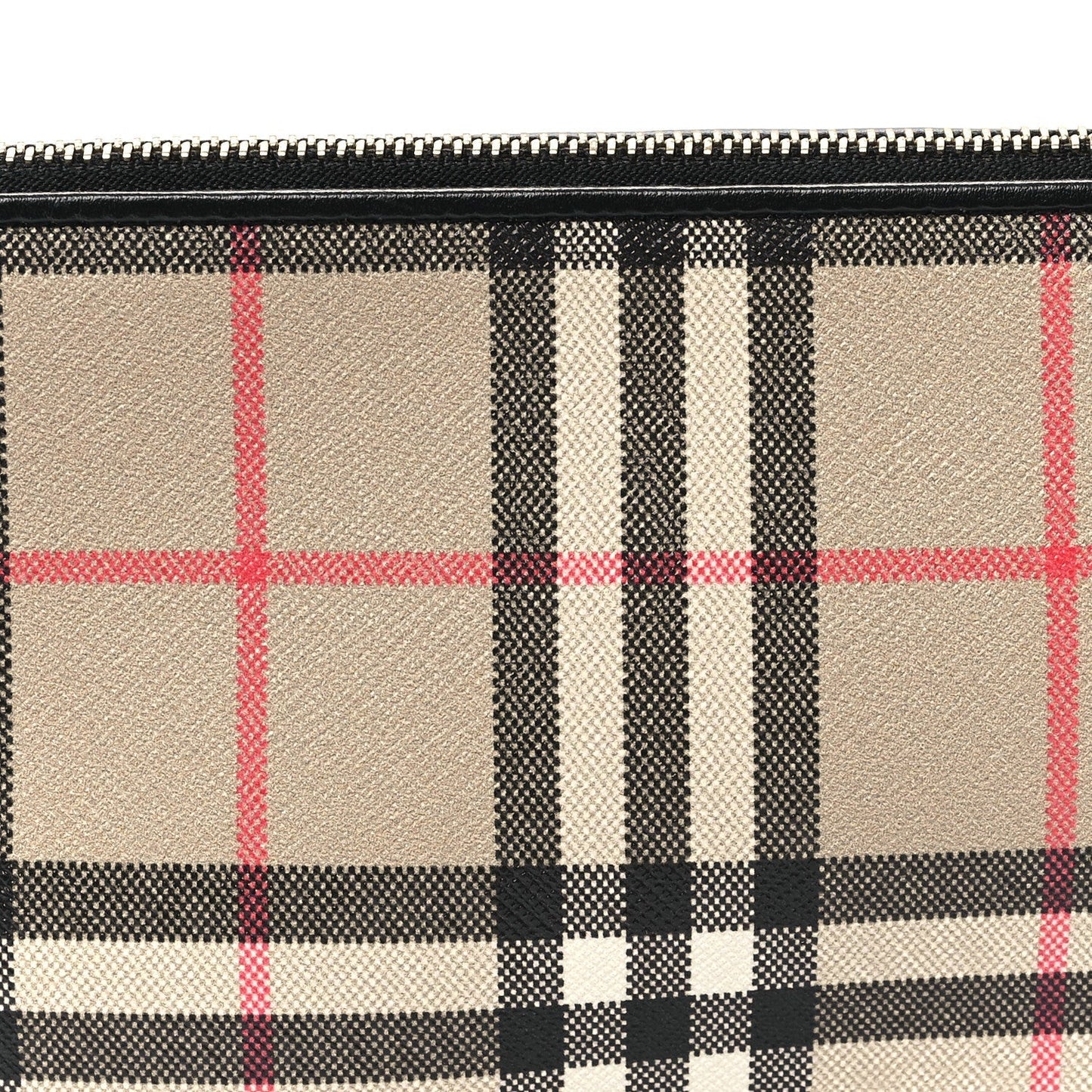 Burberry Vintage Check Calfskin Olympia Slim Pouch Archive Beige