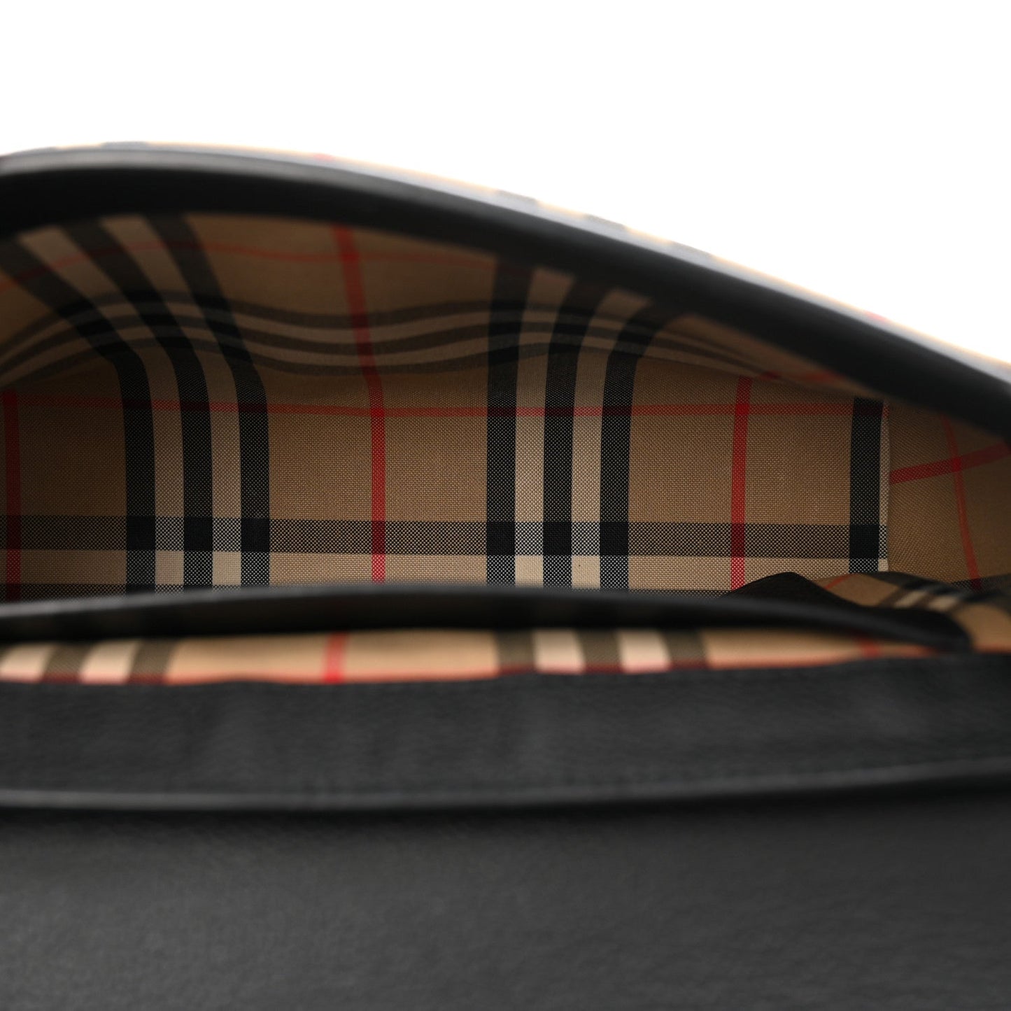 Burberry Grainy Calfskin Vintage Check Note Crossbody Bag Black