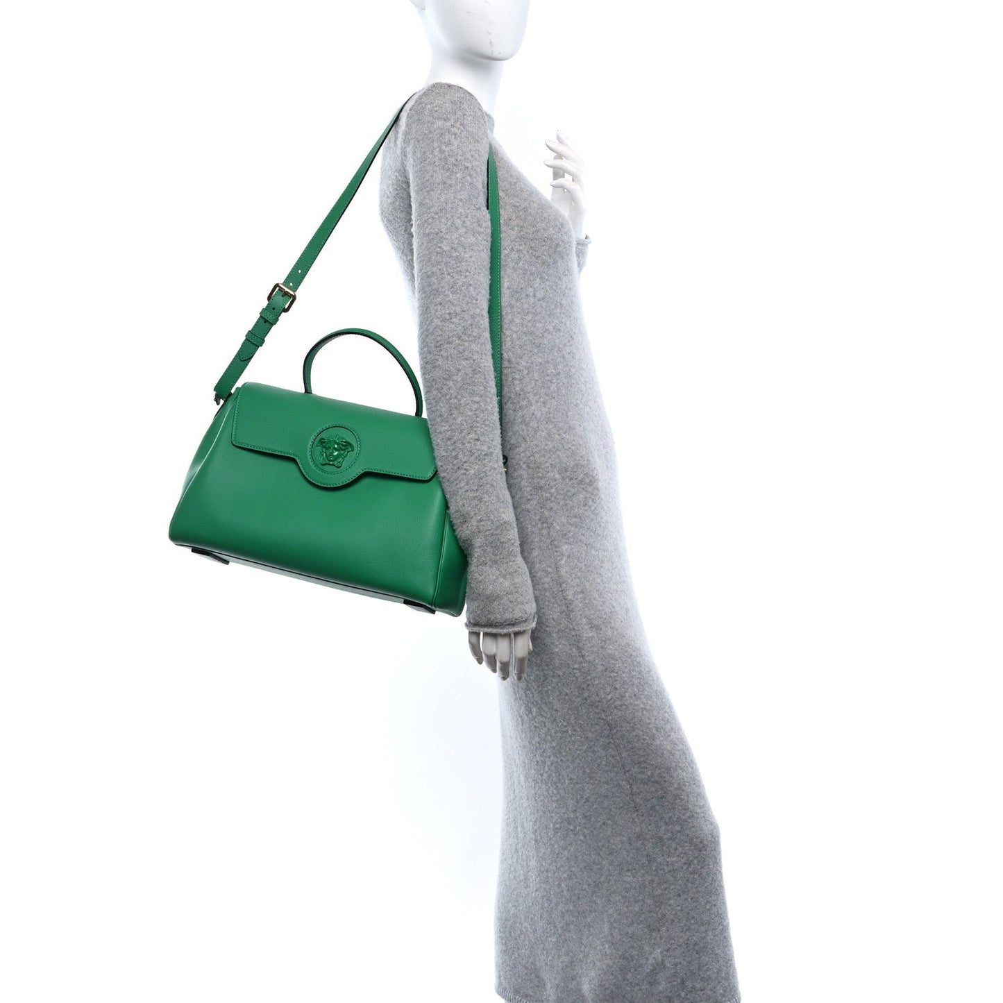 Versace Calfskin Large La Medusa Bag Green